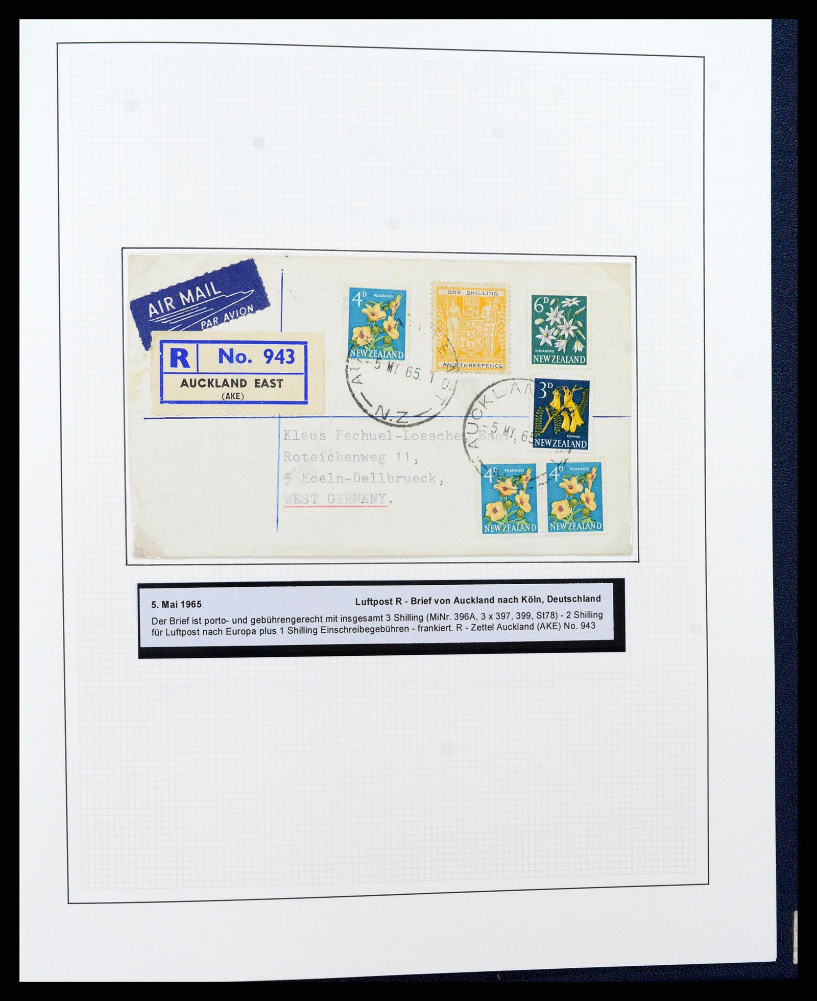37582 256 - Stamp collection 37582 New Zealand 1862-1970.