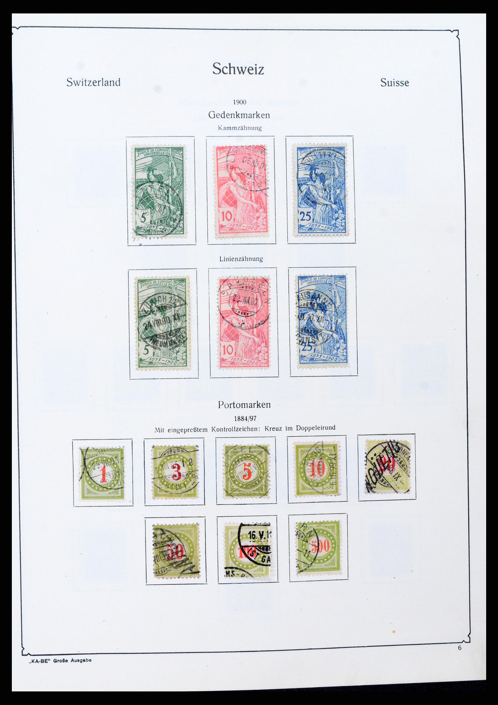 37588 005 - Postzegelverzameling 37588 Zwitserland 1854-1974.