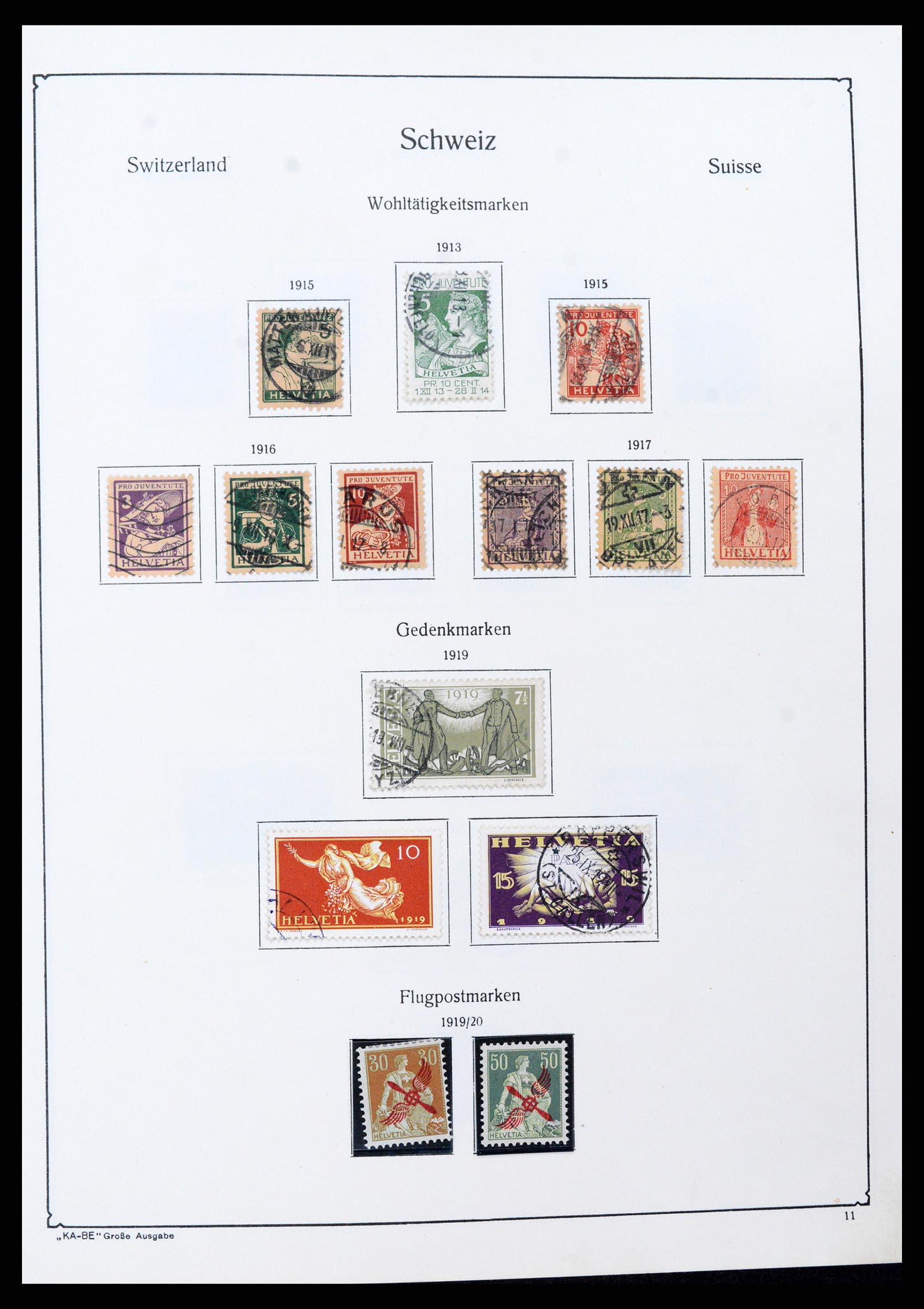 37588 010 - Postzegelverzameling 37588 Zwitserland 1854-1974.