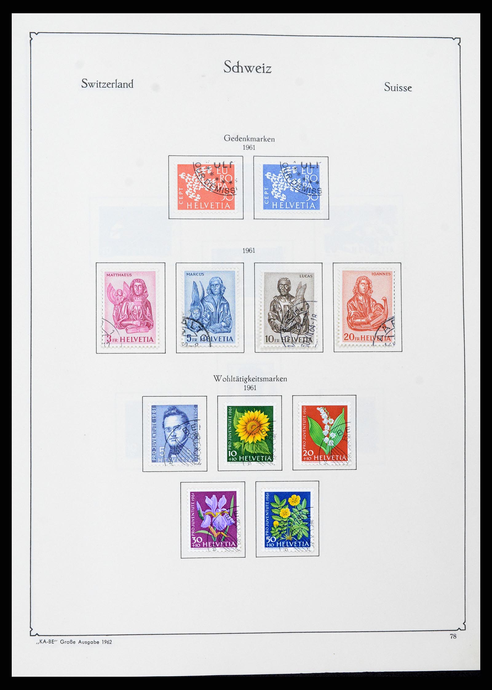 37588 074 - Postzegelverzameling 37588 Zwitserland 1854-1974.