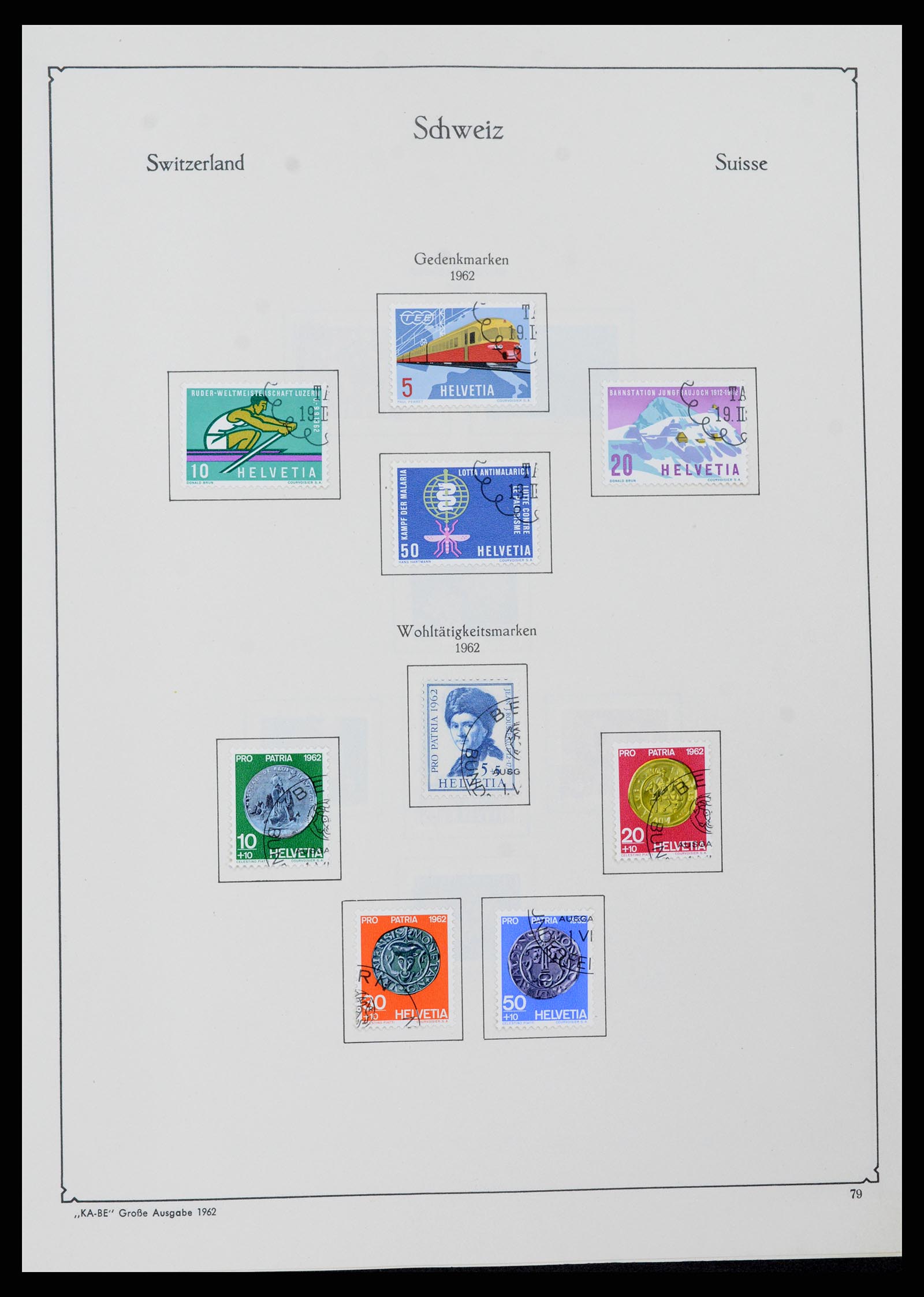 37588 075 - Postzegelverzameling 37588 Zwitserland 1854-1974.