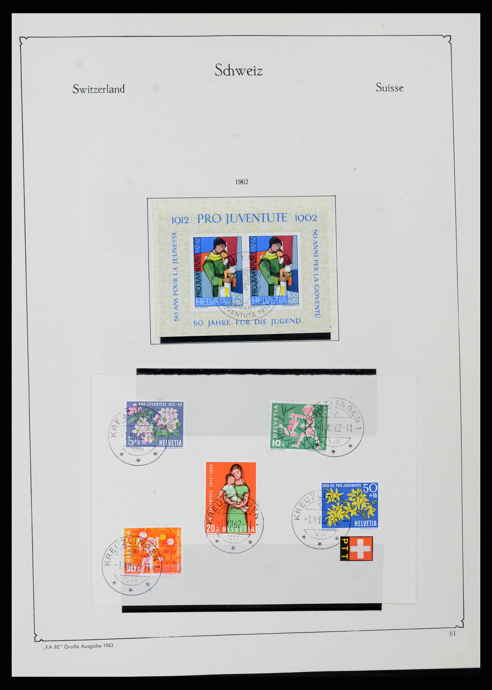 37588 077 - Postzegelverzameling 37588 Zwitserland 1854-1974.