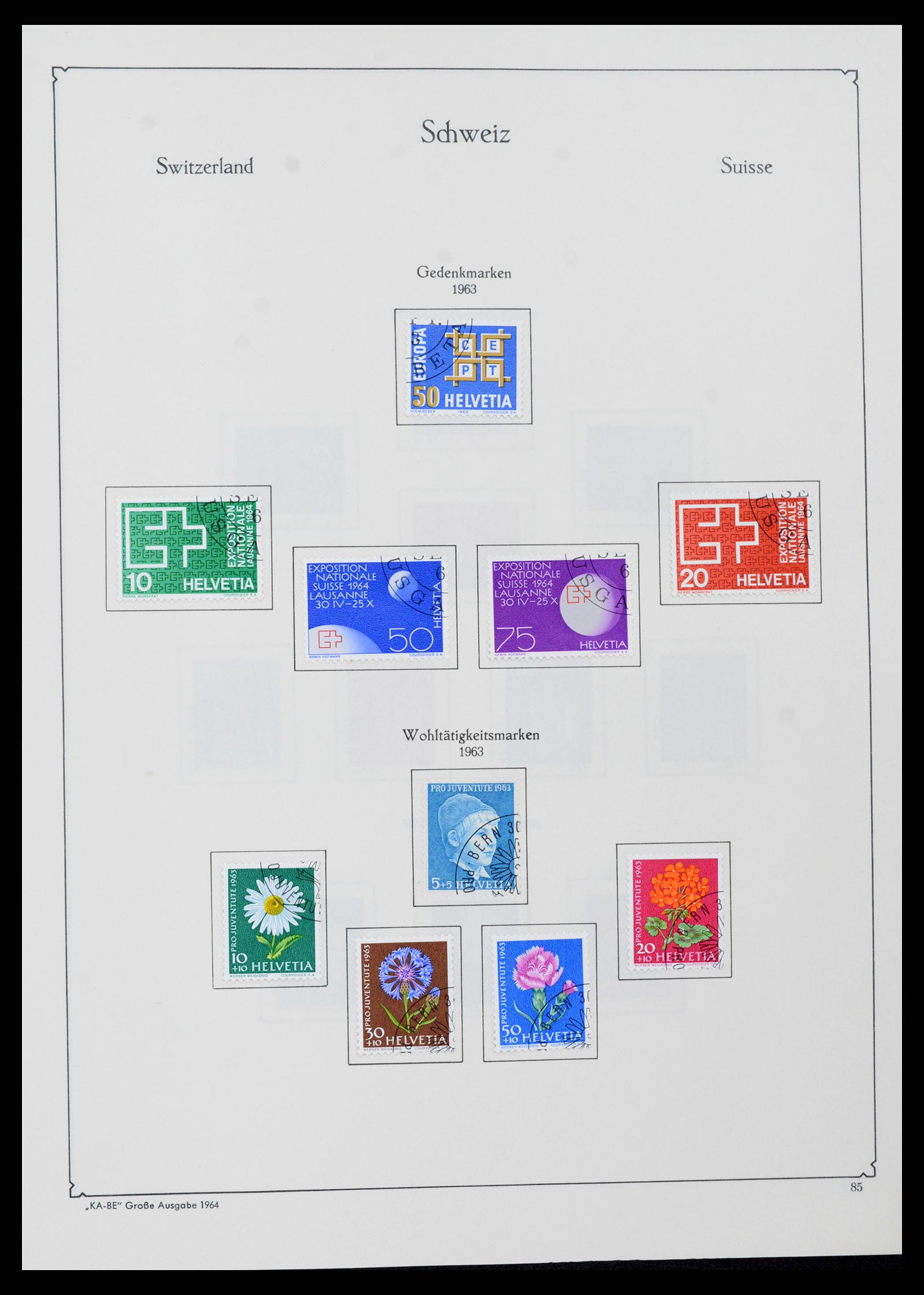 37588 082 - Postzegelverzameling 37588 Zwitserland 1854-1974.