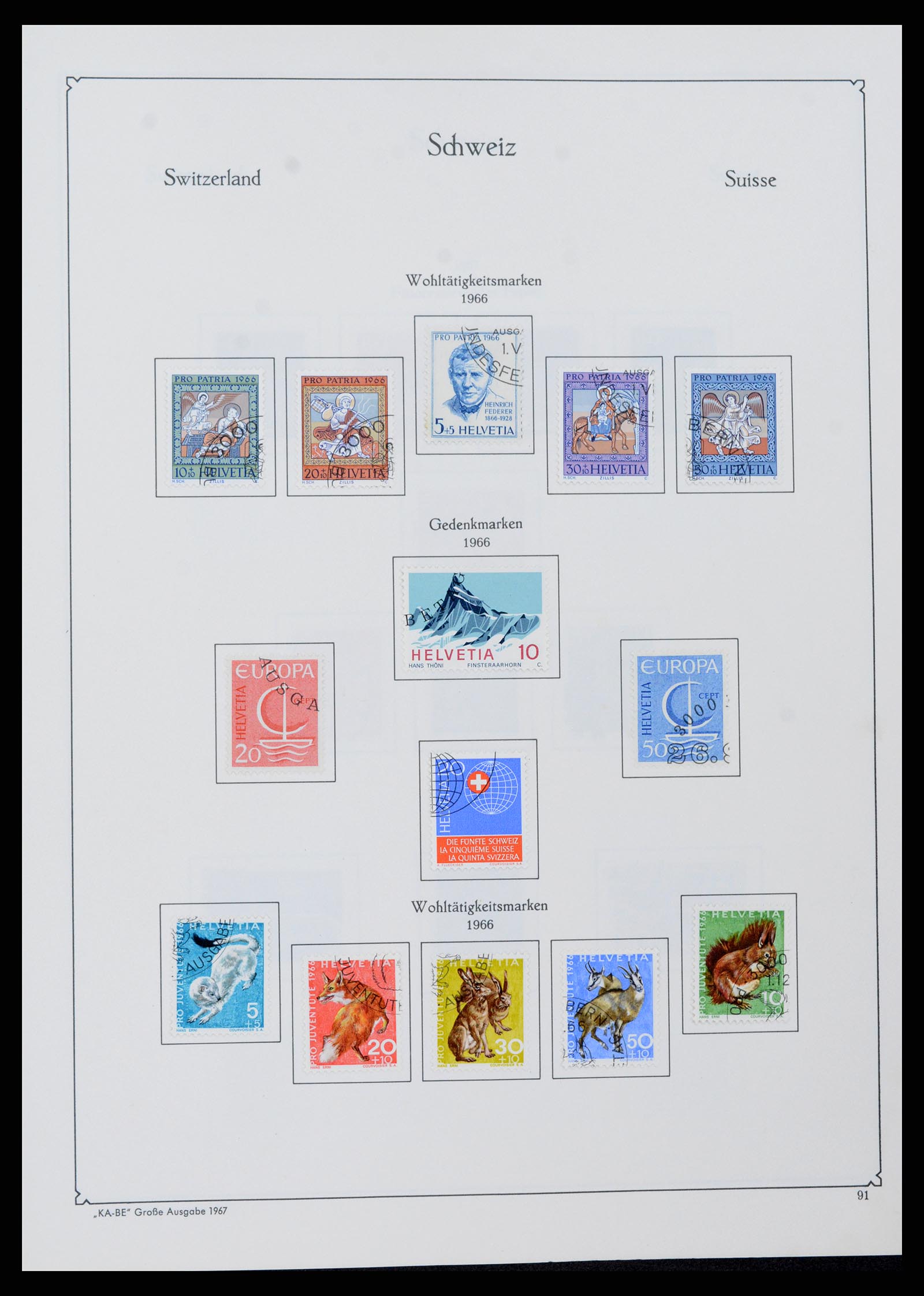 37588 090 - Postzegelverzameling 37588 Zwitserland 1854-1974.