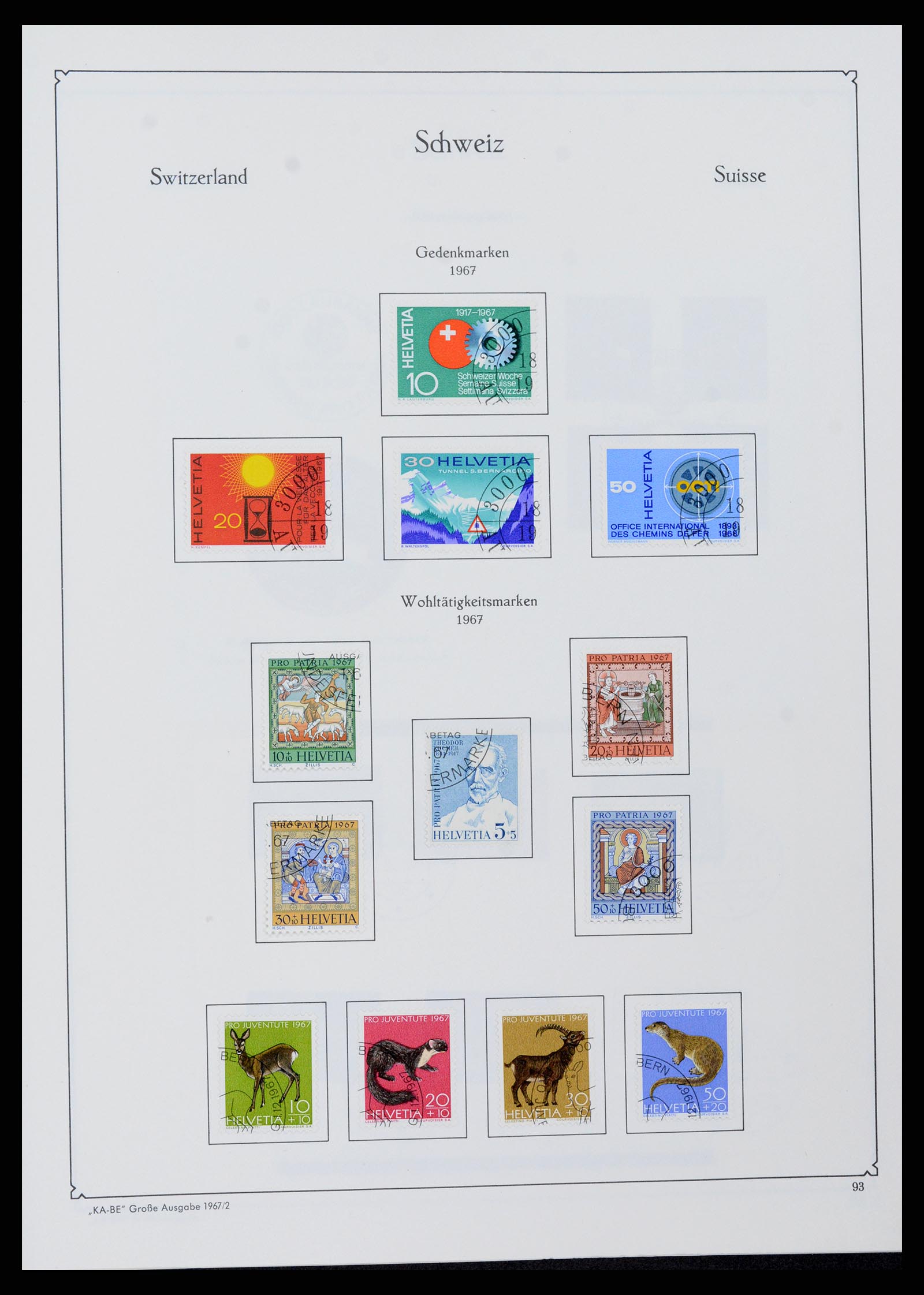37588 092 - Postzegelverzameling 37588 Zwitserland 1854-1974.