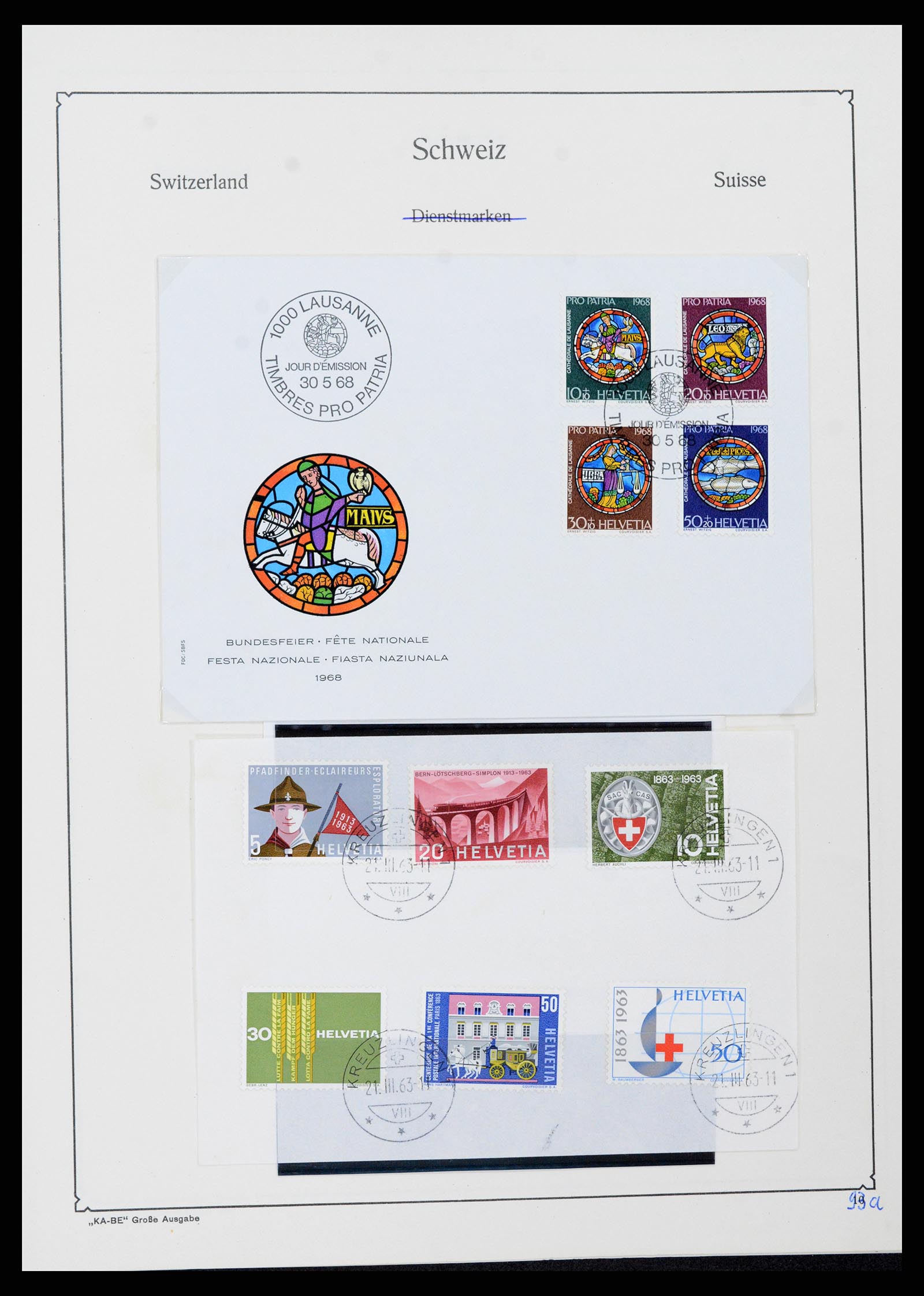 37588 093 - Postzegelverzameling 37588 Zwitserland 1854-1974.