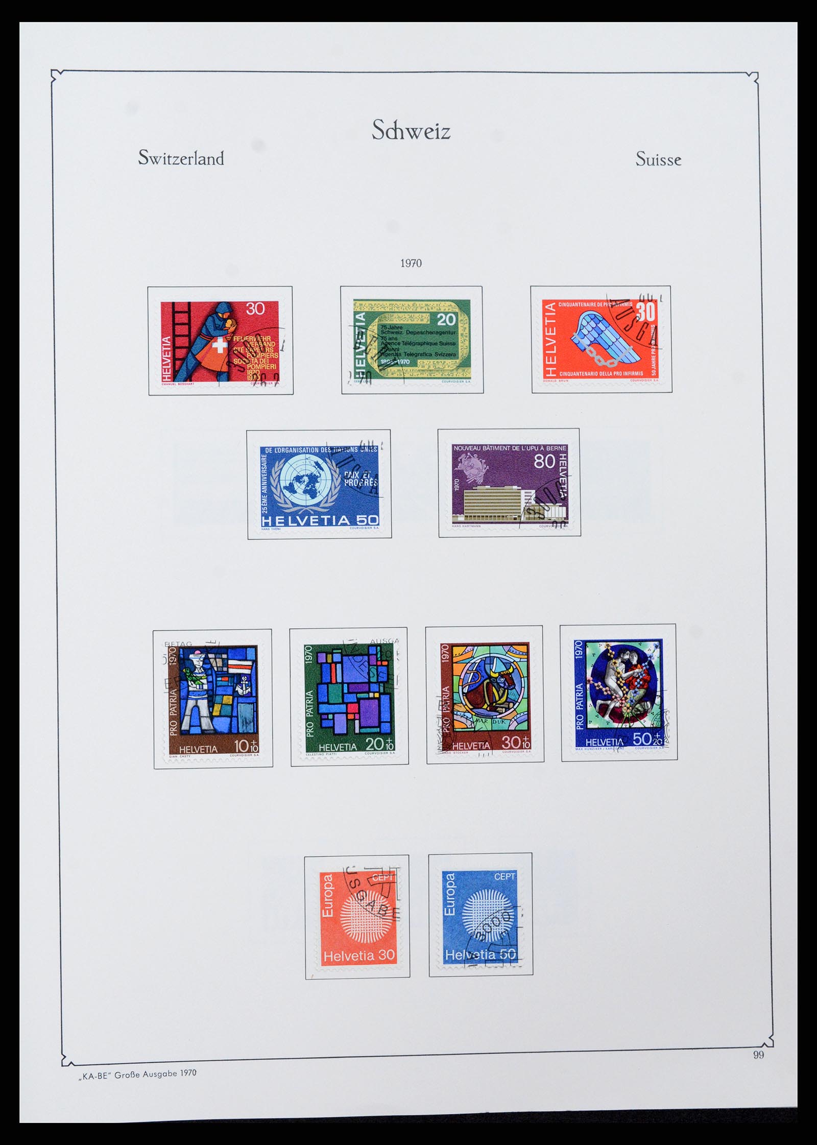 37588 100 - Postzegelverzameling 37588 Zwitserland 1854-1974.