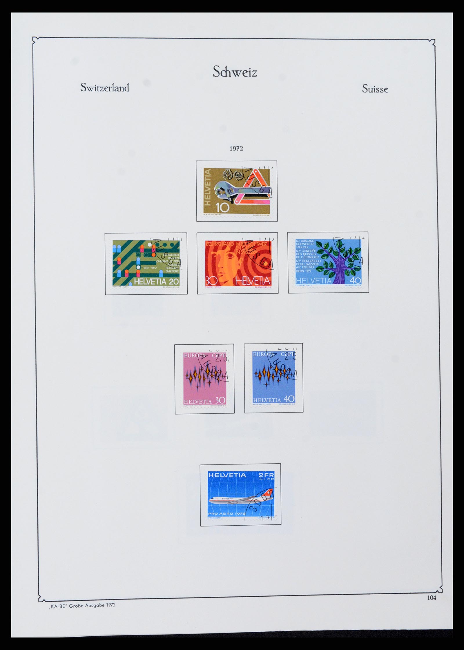 37588 105 - Postzegelverzameling 37588 Zwitserland 1854-1974.