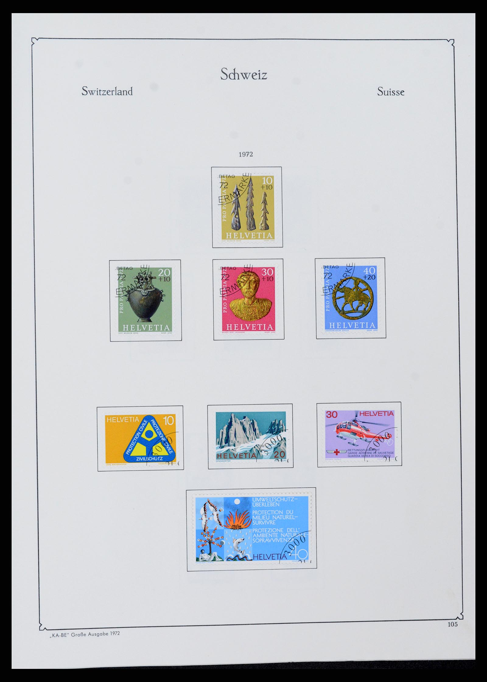 37588 106 - Postzegelverzameling 37588 Zwitserland 1854-1974.