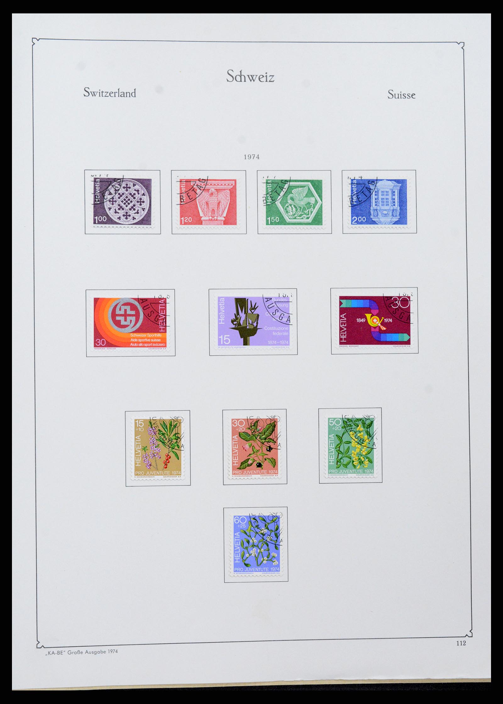 37588 114 - Postzegelverzameling 37588 Zwitserland 1854-1974.