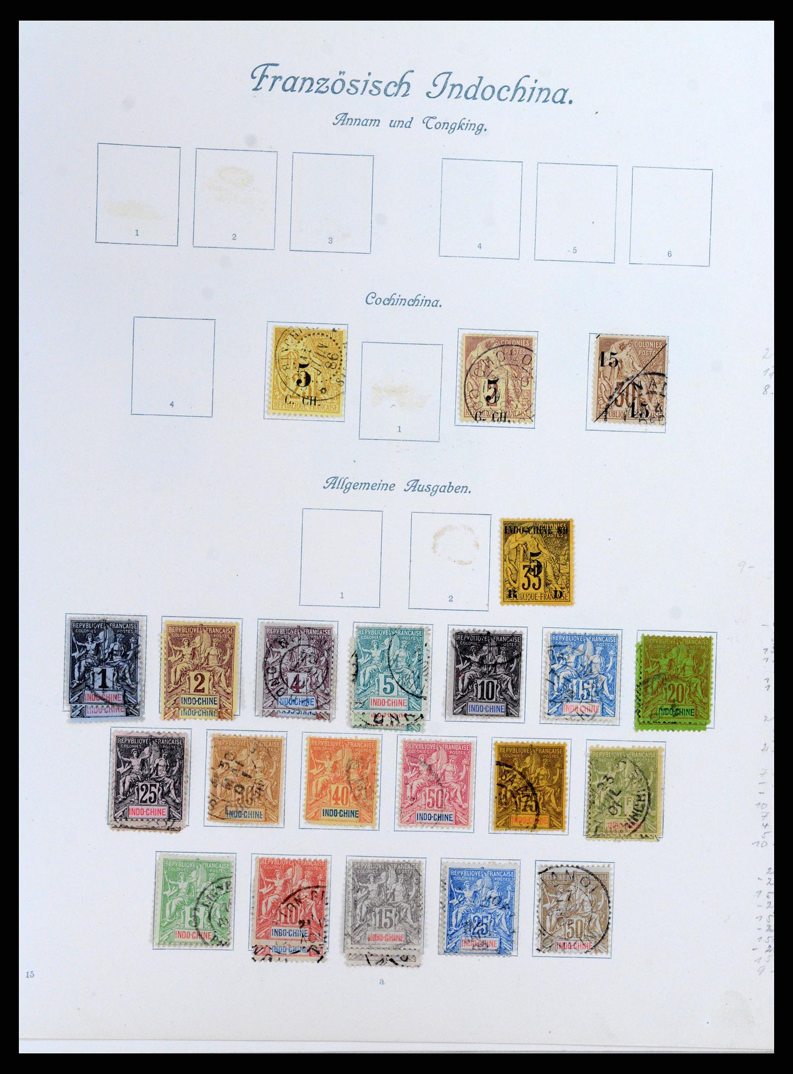 37598 015 - Postzegelverzameling 37598 Indochina 1885-1950.