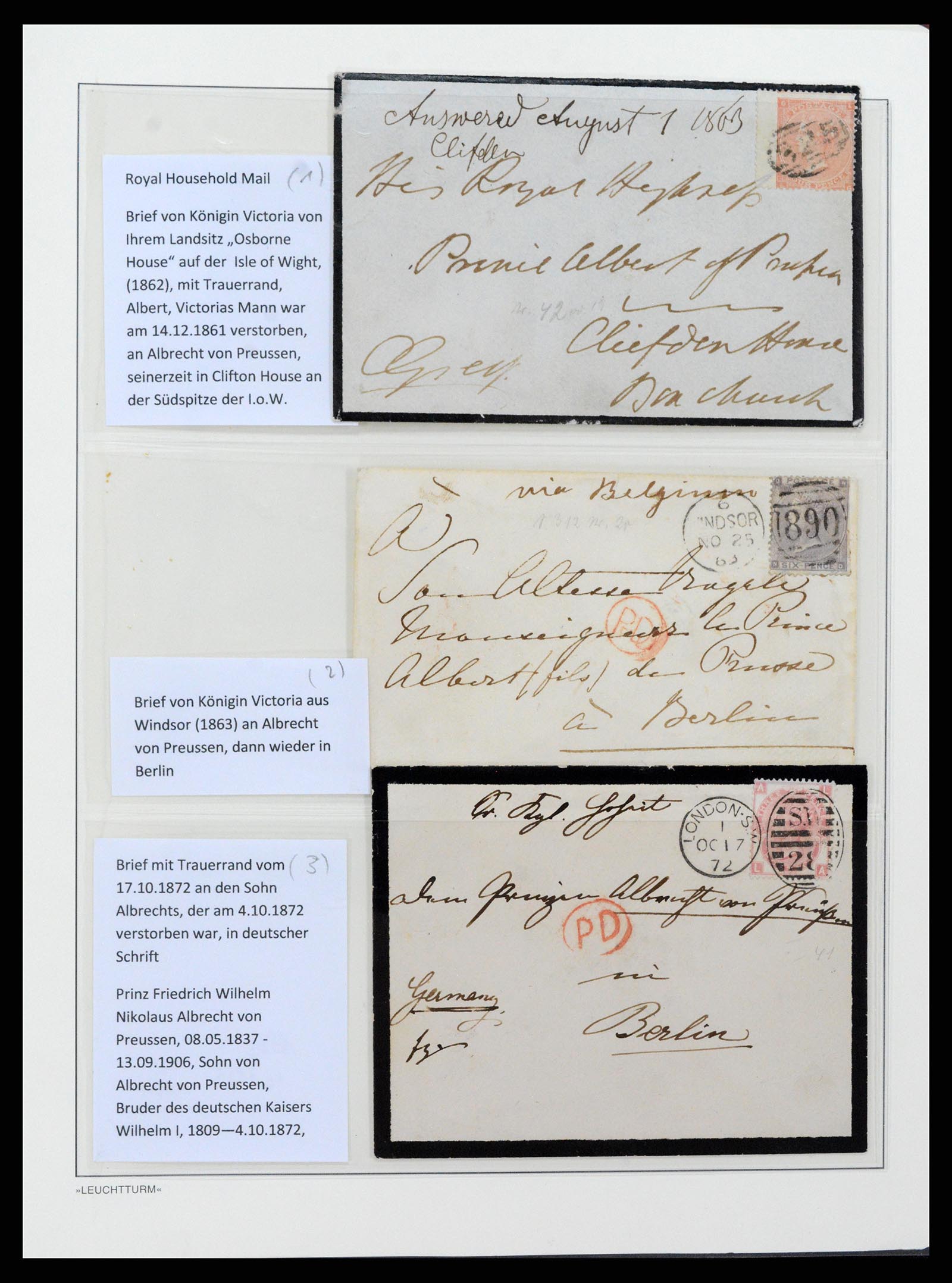 37602 001 - Postzegelverzameling 37602 Engeland en koloniën brieven 1862-1951.