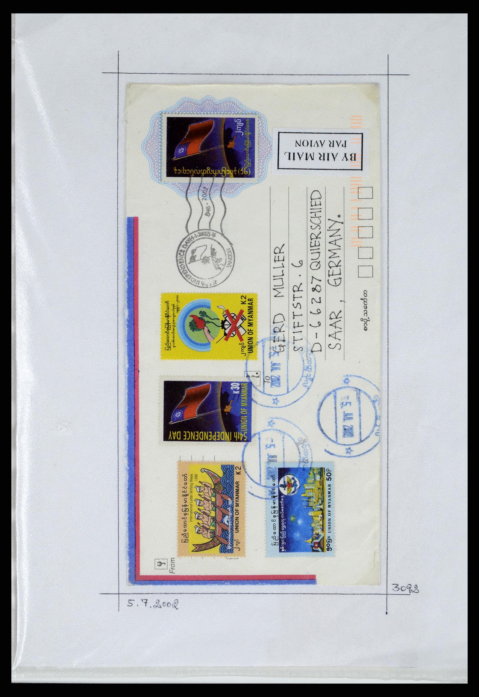 37604 207 - Stamp collection 37604 Burma 1900-1999.