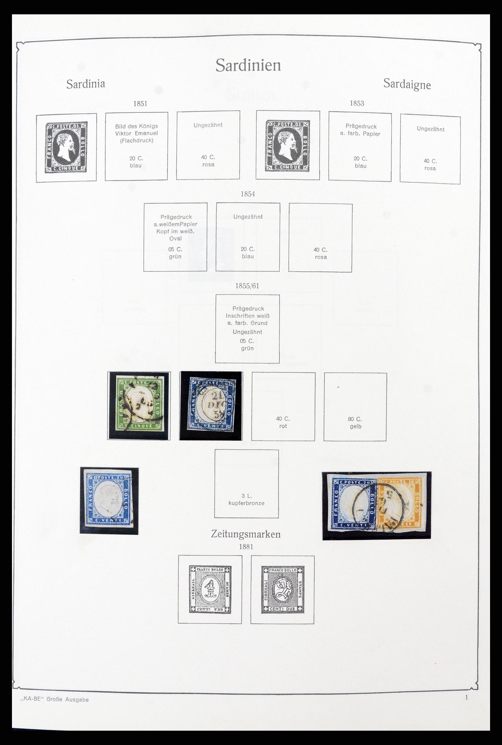 37605 002 - Postzegelverzameling 37605 Italië en Staten 1855-1974.