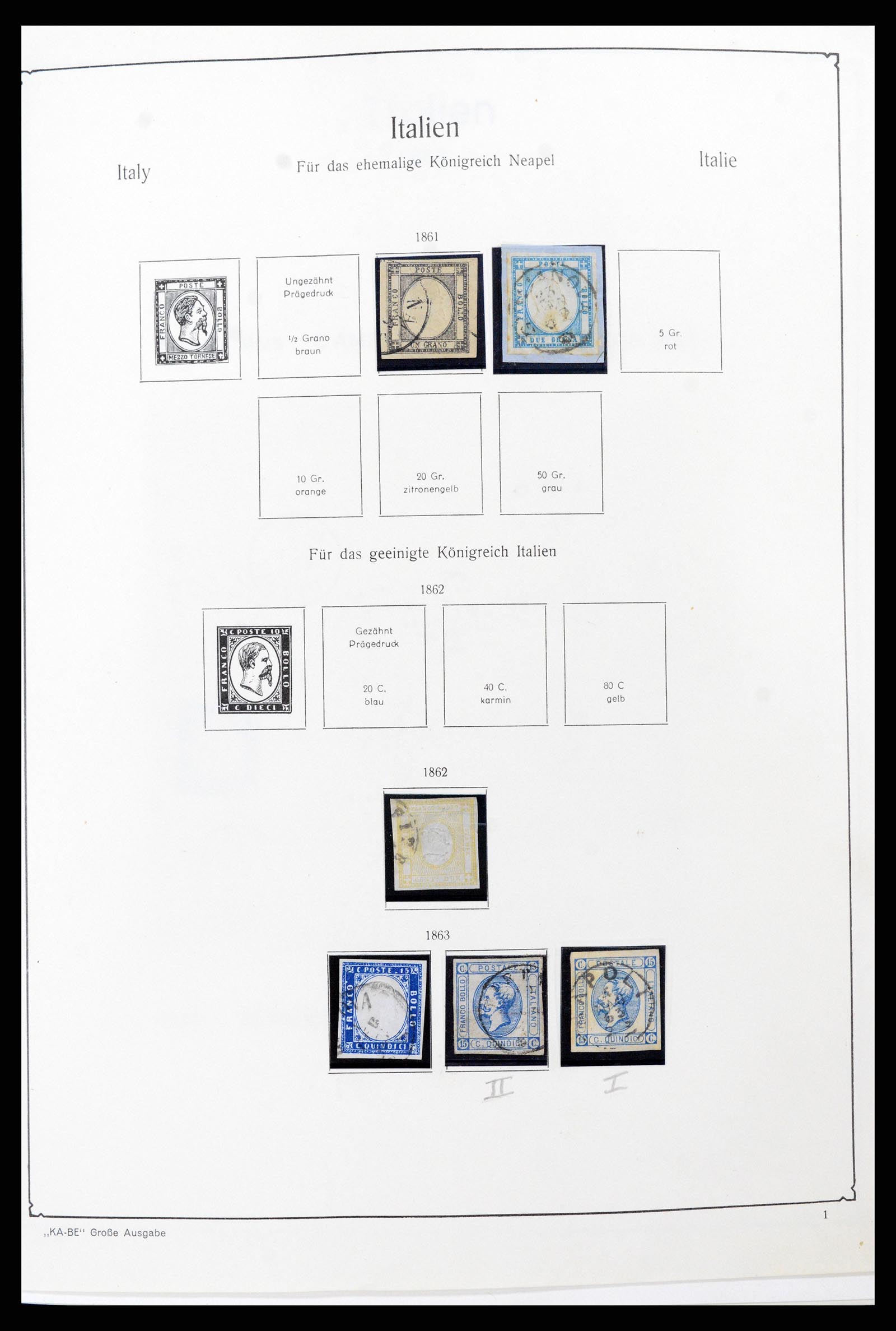 37605 005 - Postzegelverzameling 37605 Italië en Staten 1855-1974.