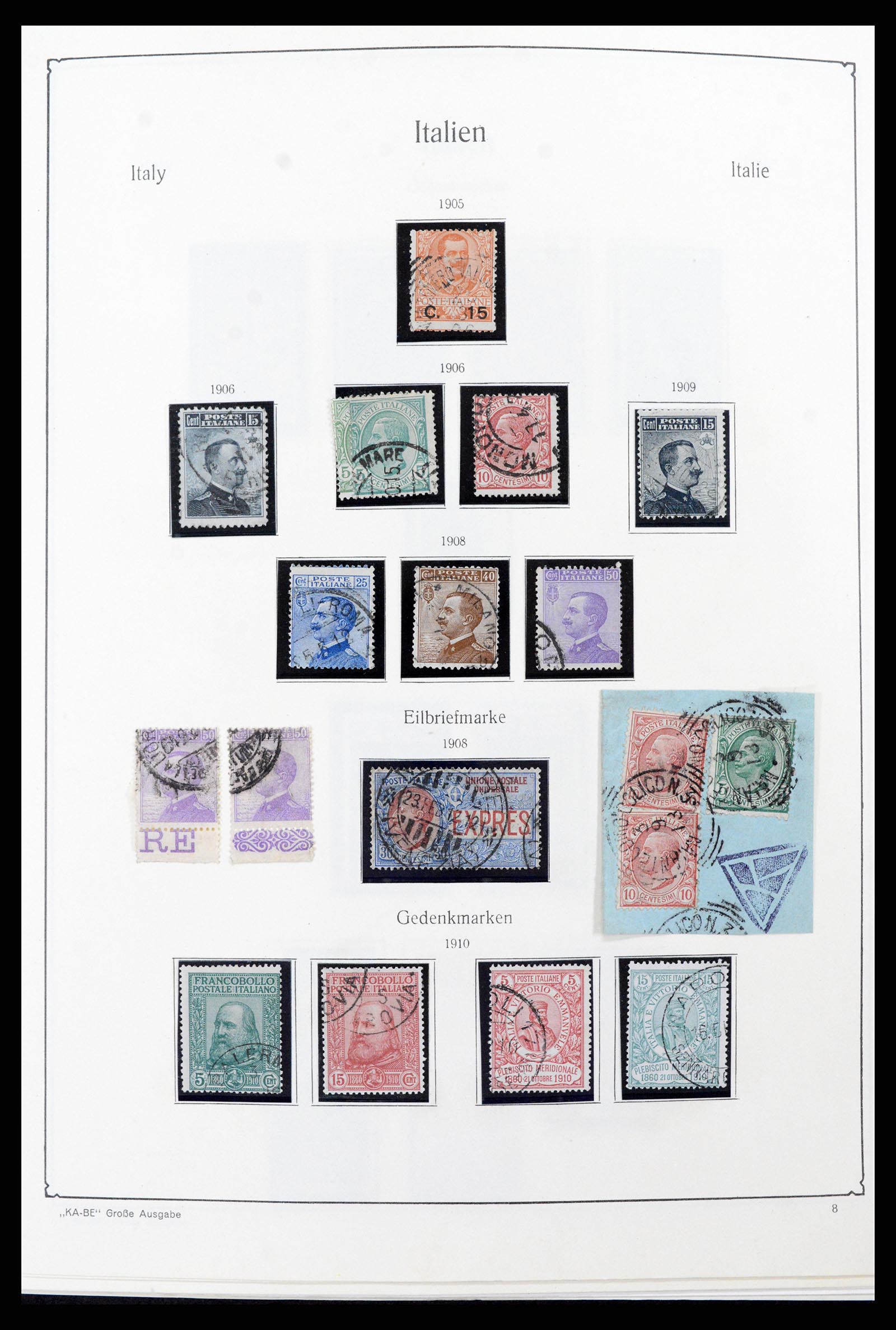 37605 019 - Stamp collection 37605 Italy and States 1855-1974.