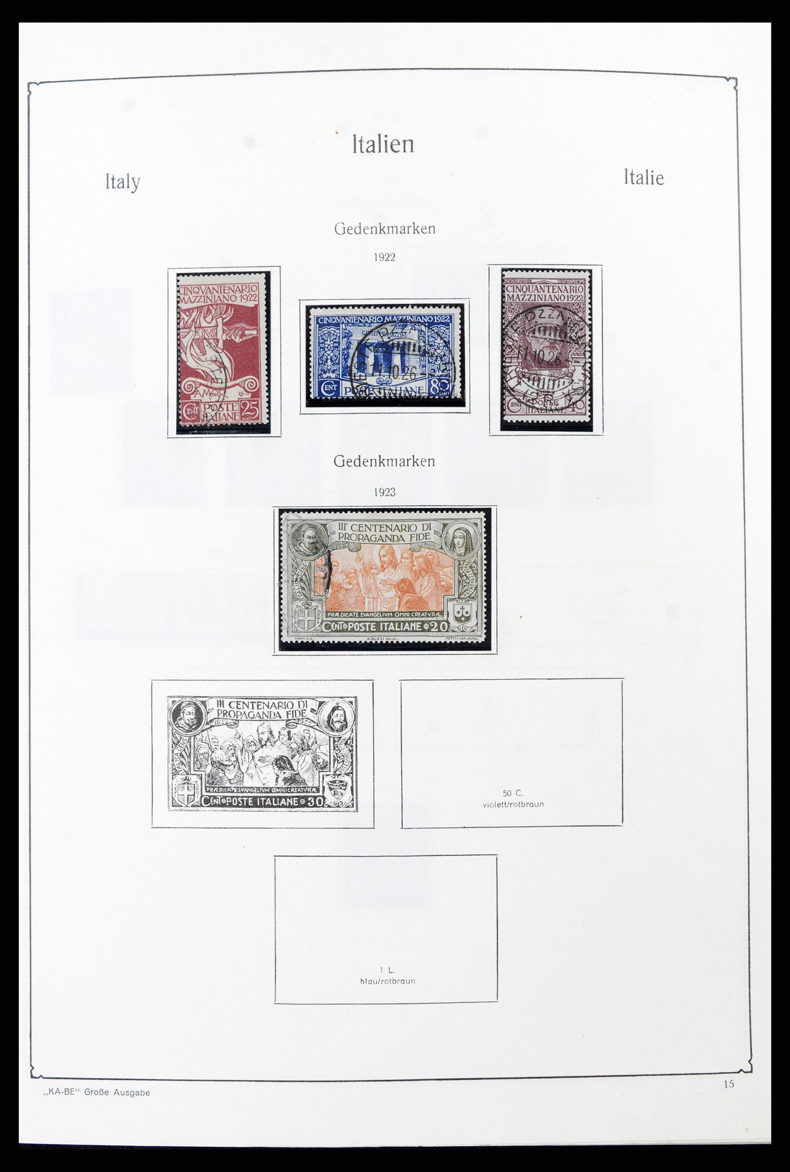 37605 030 - Stamp collection 37605 Italy and States 1855-1974.