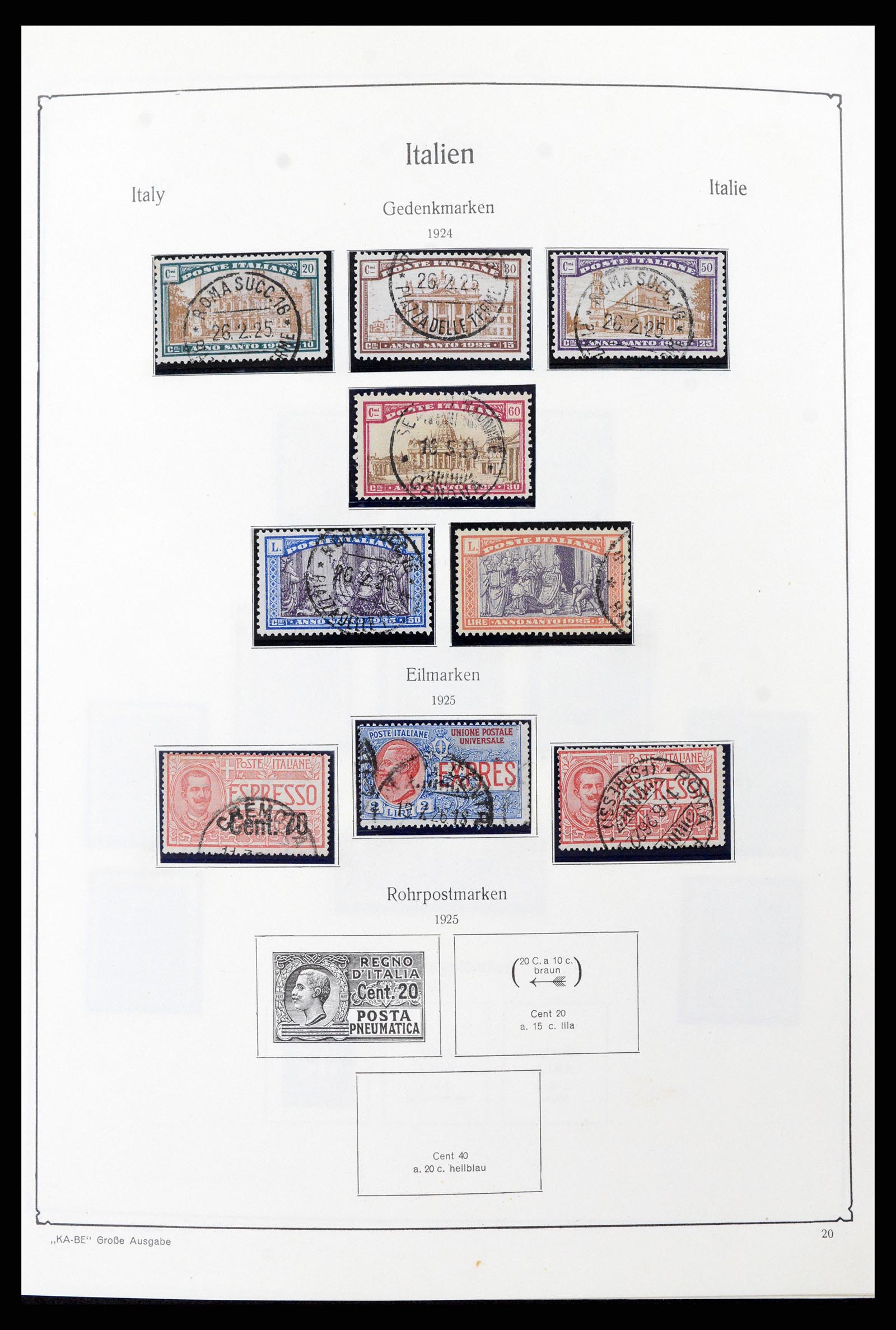 37605 036 - Postzegelverzameling 37605 Italië en Staten 1855-1974.