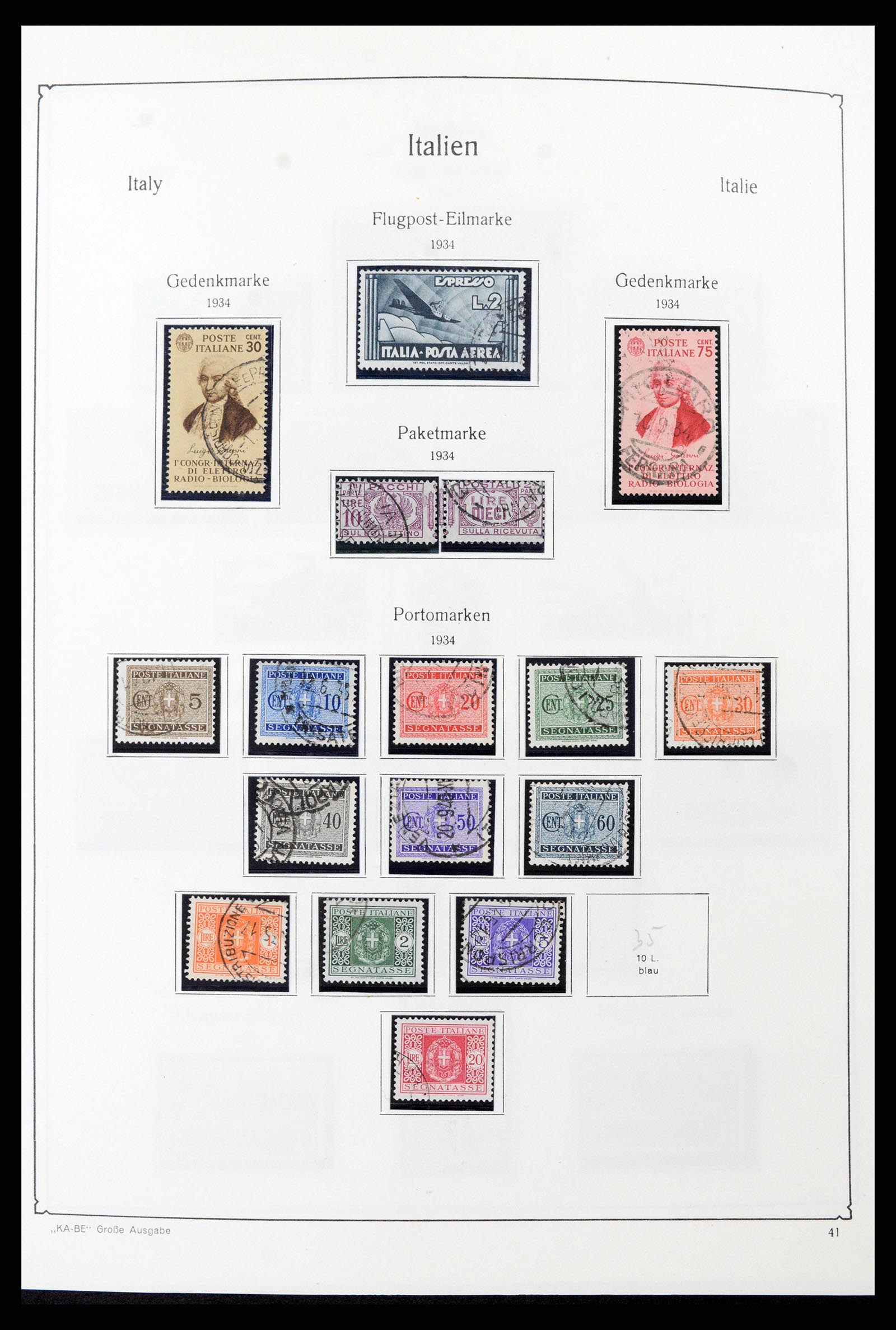 37605 058 - Stamp collection 37605 Italy and States 1855-1974.