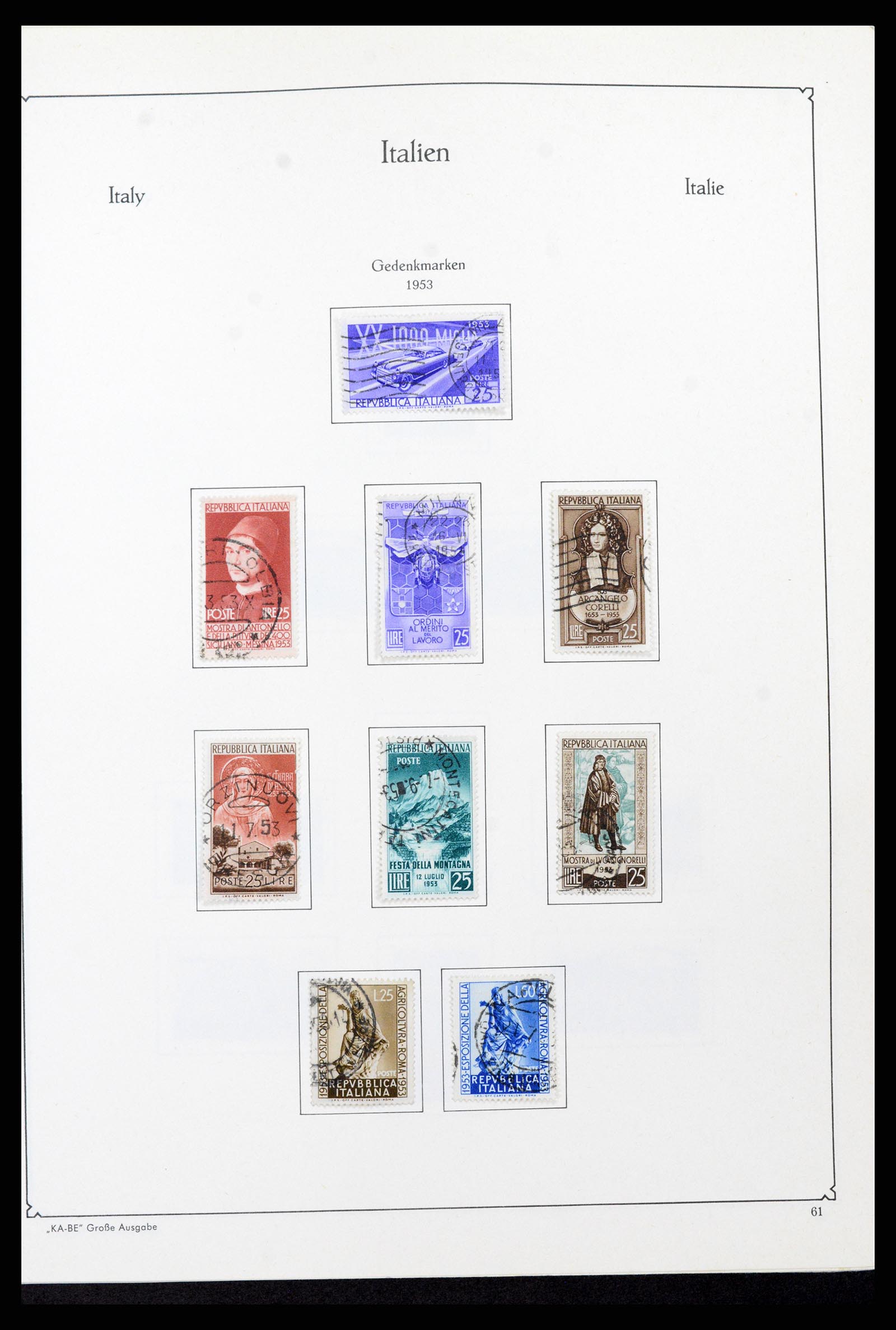 37605 093 - Postzegelverzameling 37605 Italië en Staten 1855-1974.