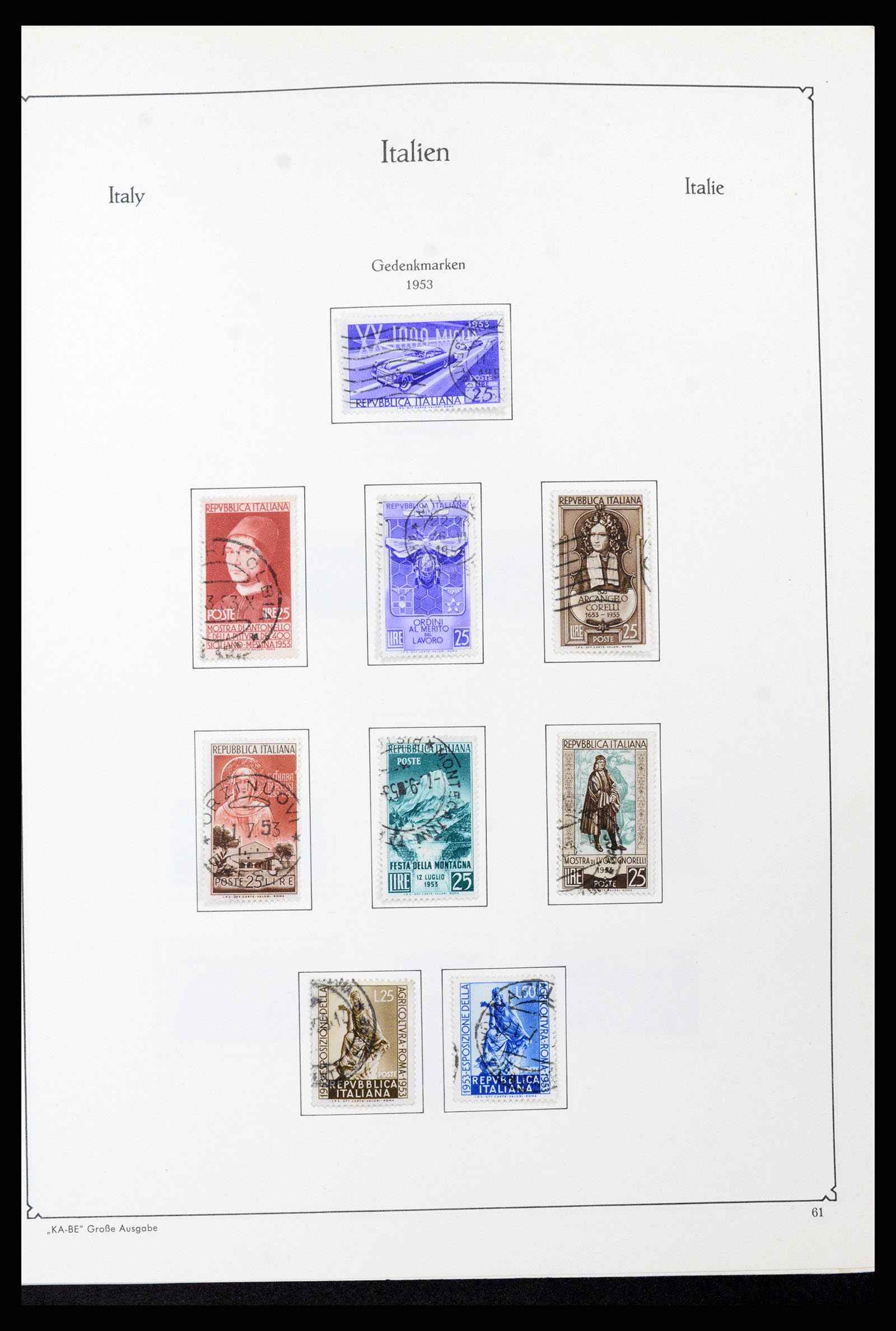 37605 095 - Postzegelverzameling 37605 Italië en Staten 1855-1974.