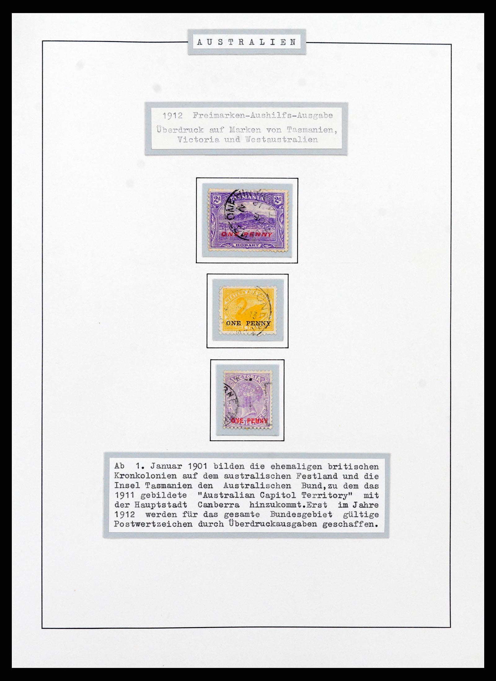 37609 0001 - Postzegelverzameling 37609 Australië 1913-1999.