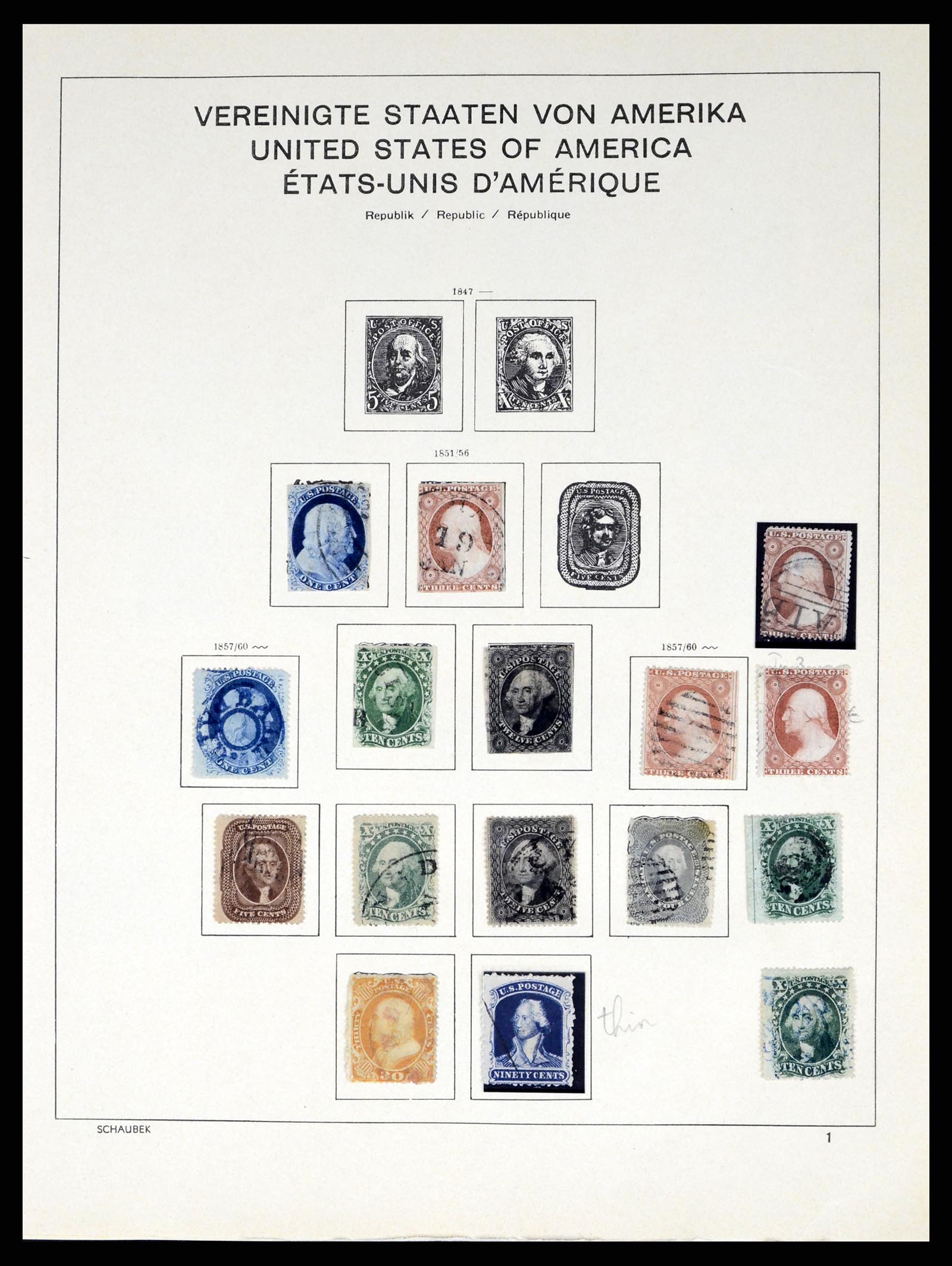 37610 001 - Stamp collection 37610 USA 1851-2008.