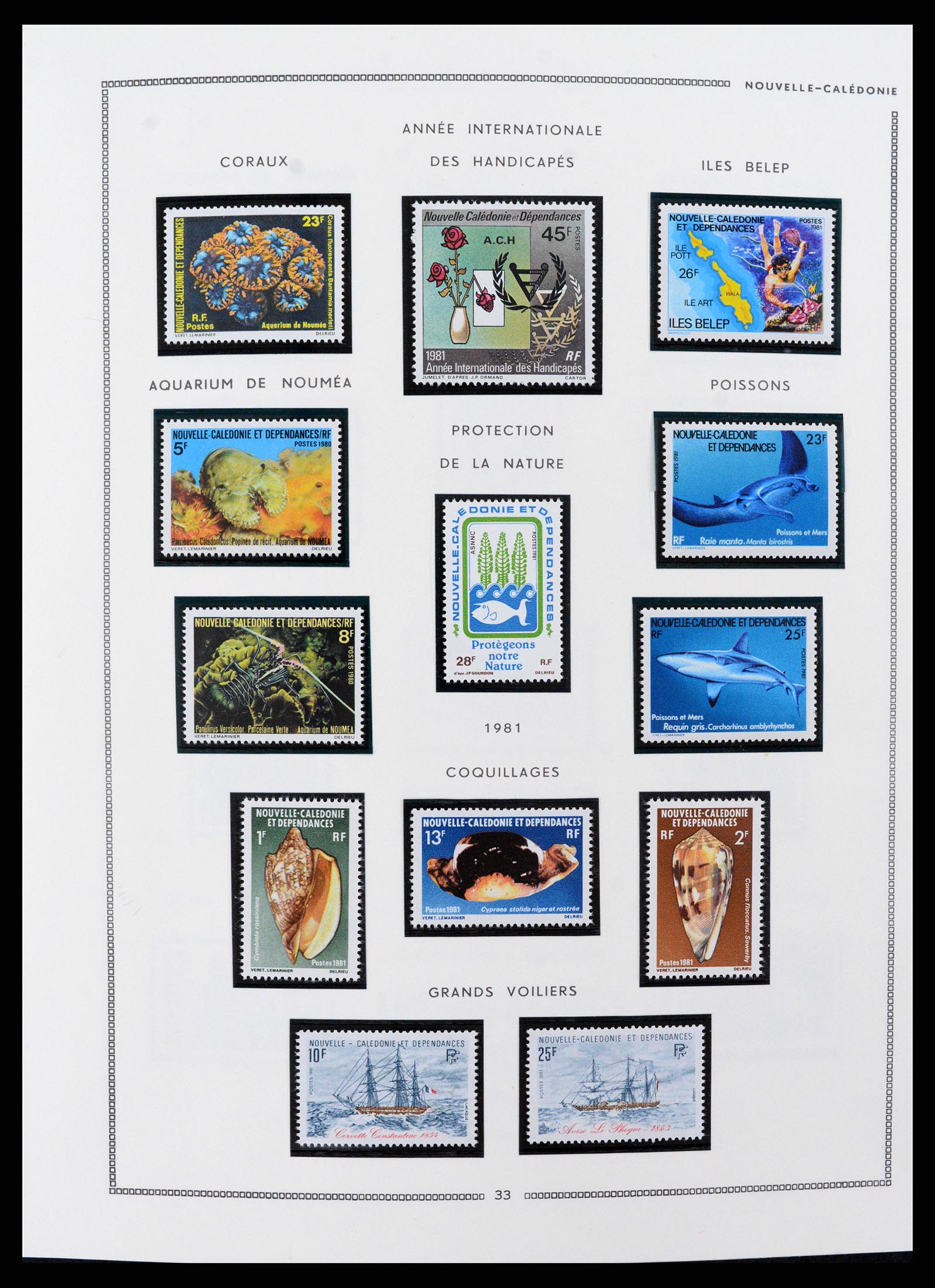 37612 013 - Postzegelverzameling 37612 Nieuw Caledonië 1955-1997.