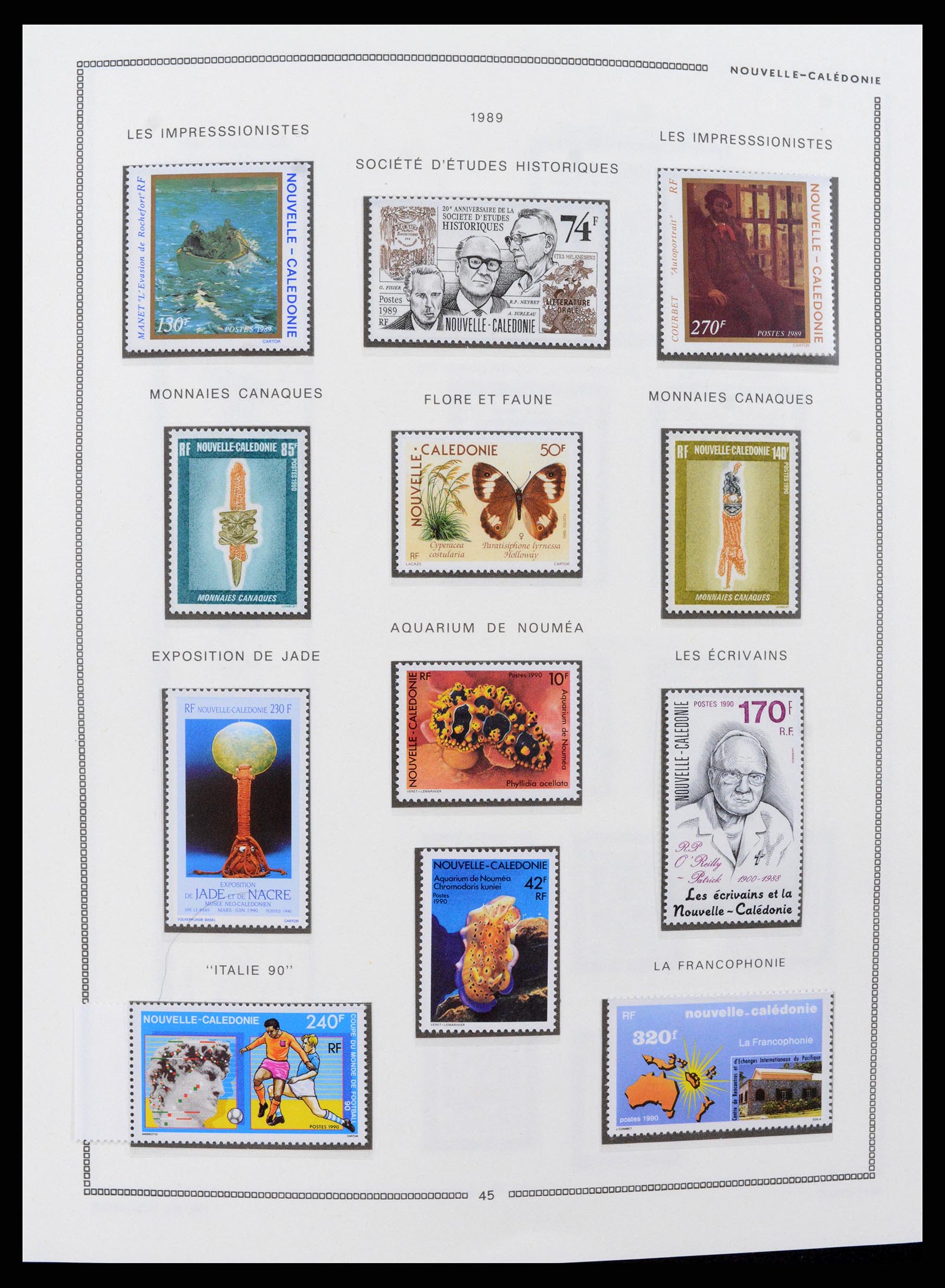 37612 025 - Postzegelverzameling 37612 Nieuw Caledonië 1955-1997.