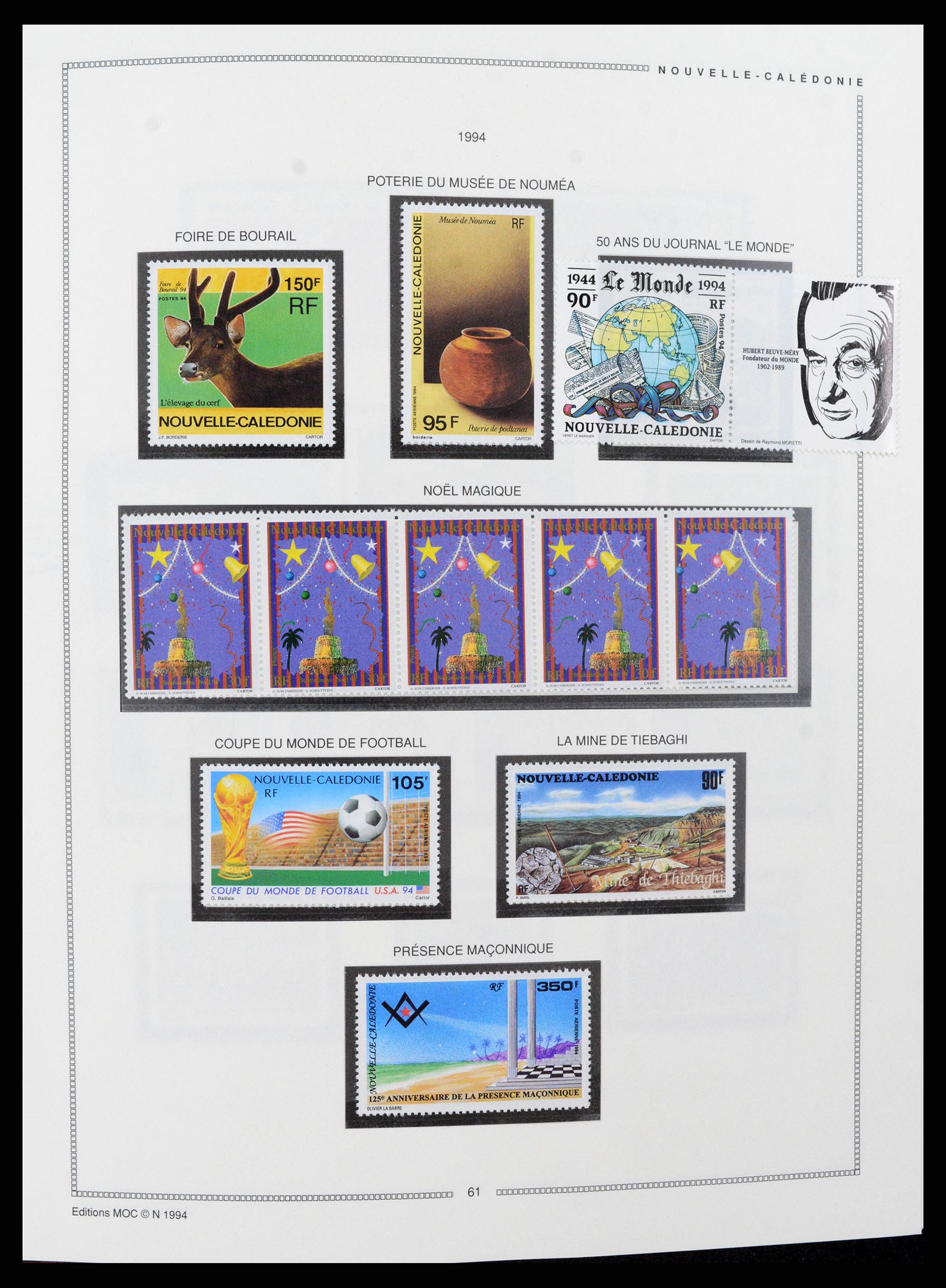37612 042 - Postzegelverzameling 37612 Nieuw Caledonië 1955-1997.