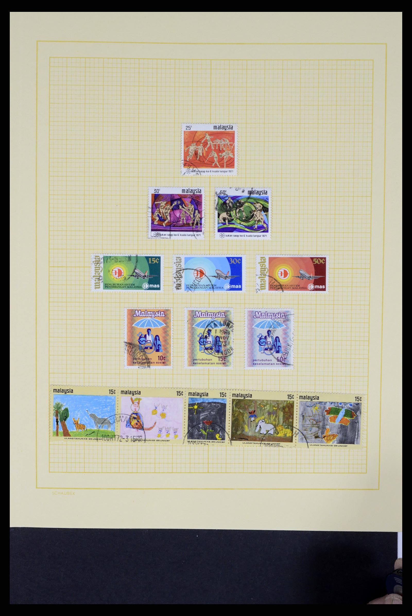 37613 023 - Postzegelverzameling 37613 Maleisië 1957-1999.