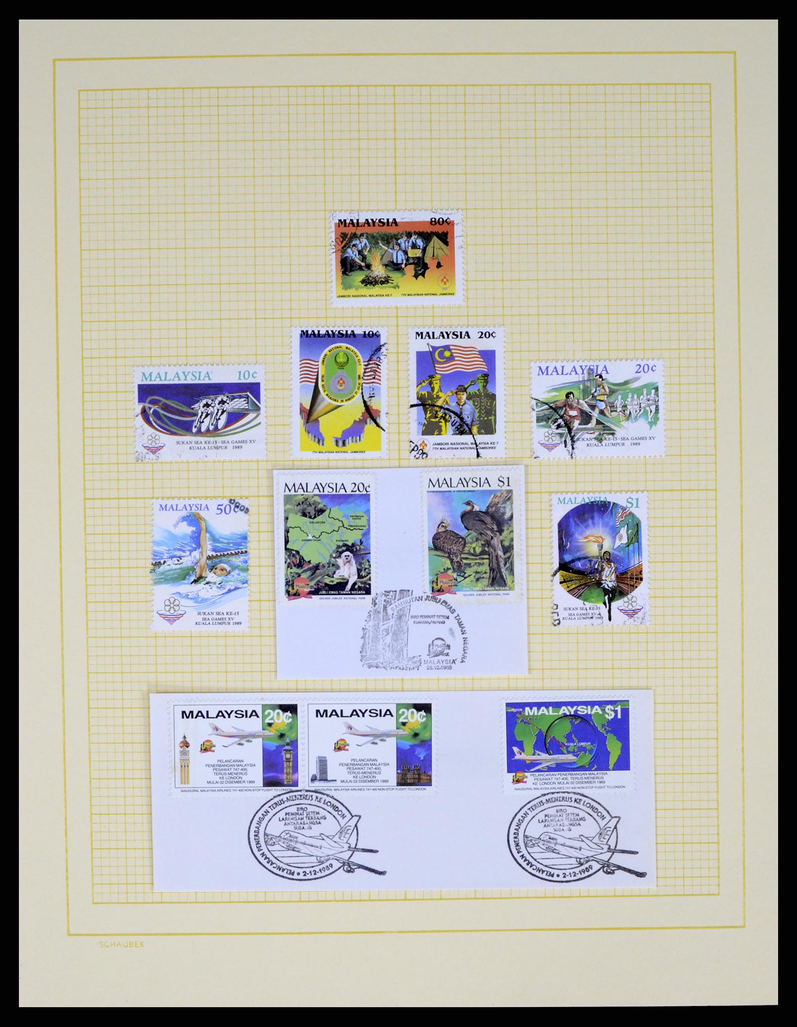 37613 061 - Postzegelverzameling 37613 Maleisië 1957-1999.