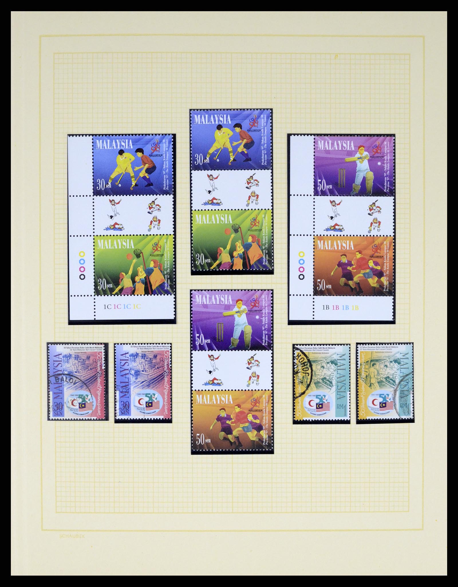 37613 098 - Postzegelverzameling 37613 Maleisië 1957-1999.