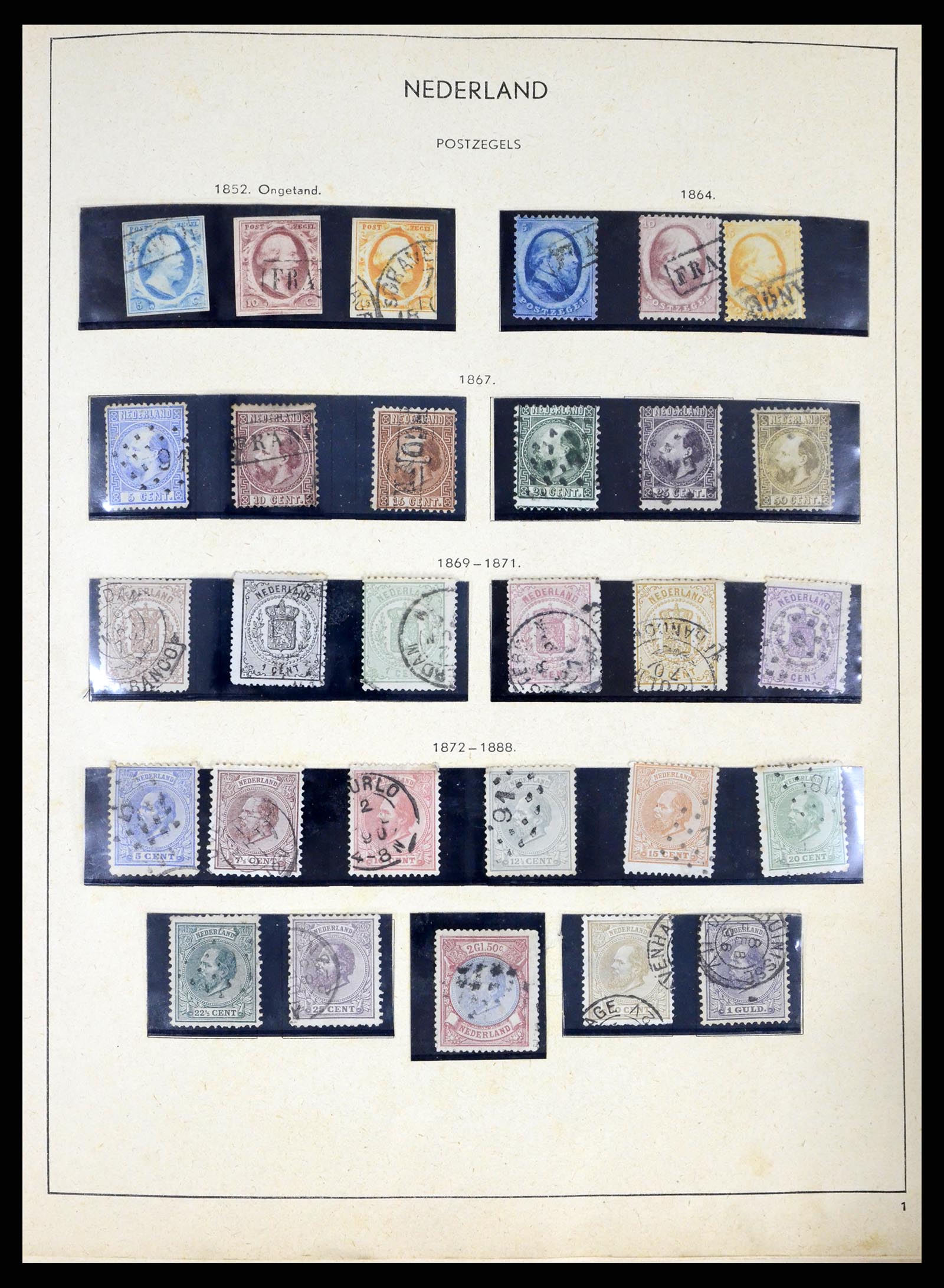 37618 001 - Postzegelverzameling 37618 Nederland en overzeese gebiedsdelen 1852-1