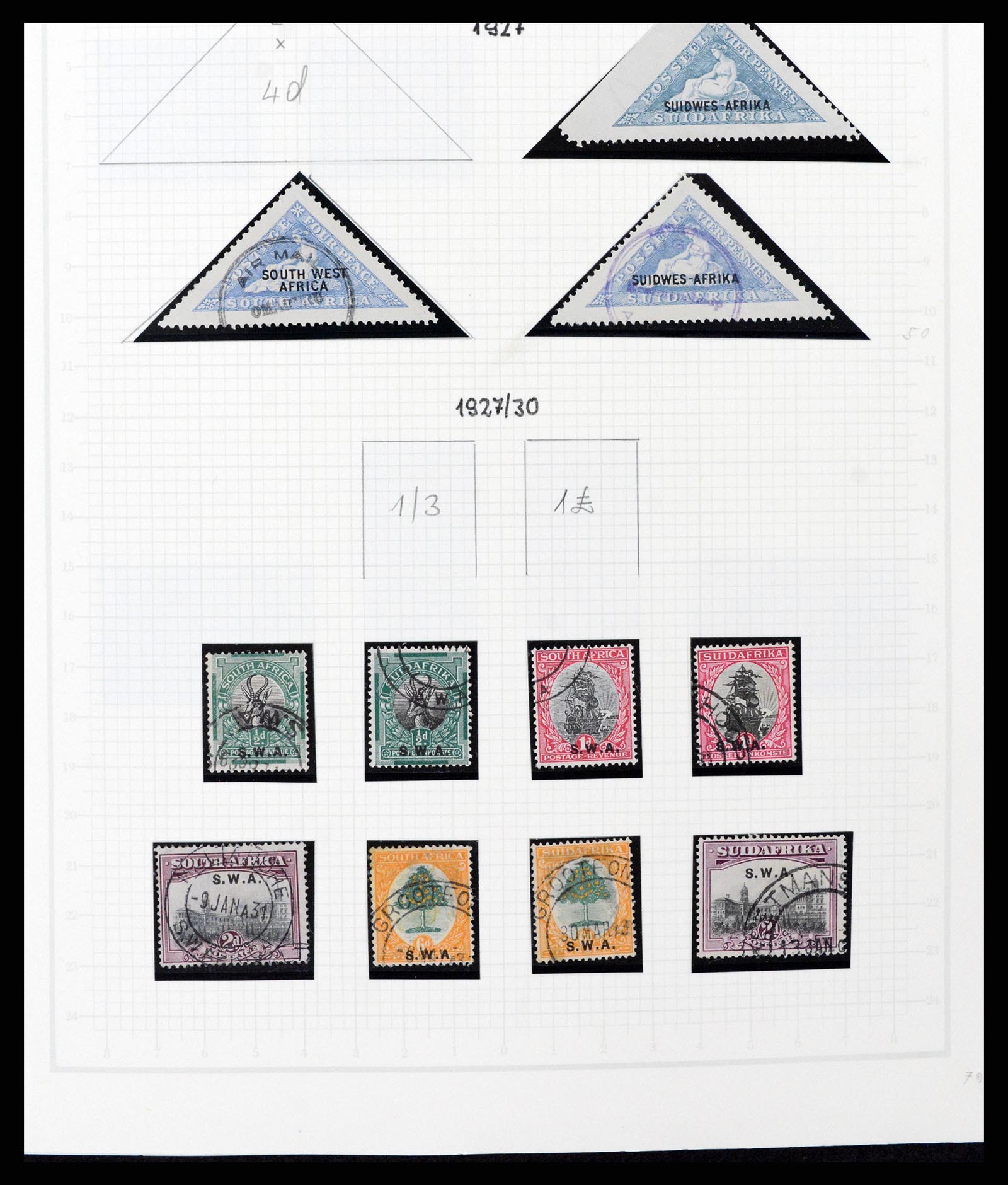 37620 008 - Postzegelverzameling 37620 Zuid West Afrika 1923-1990.
