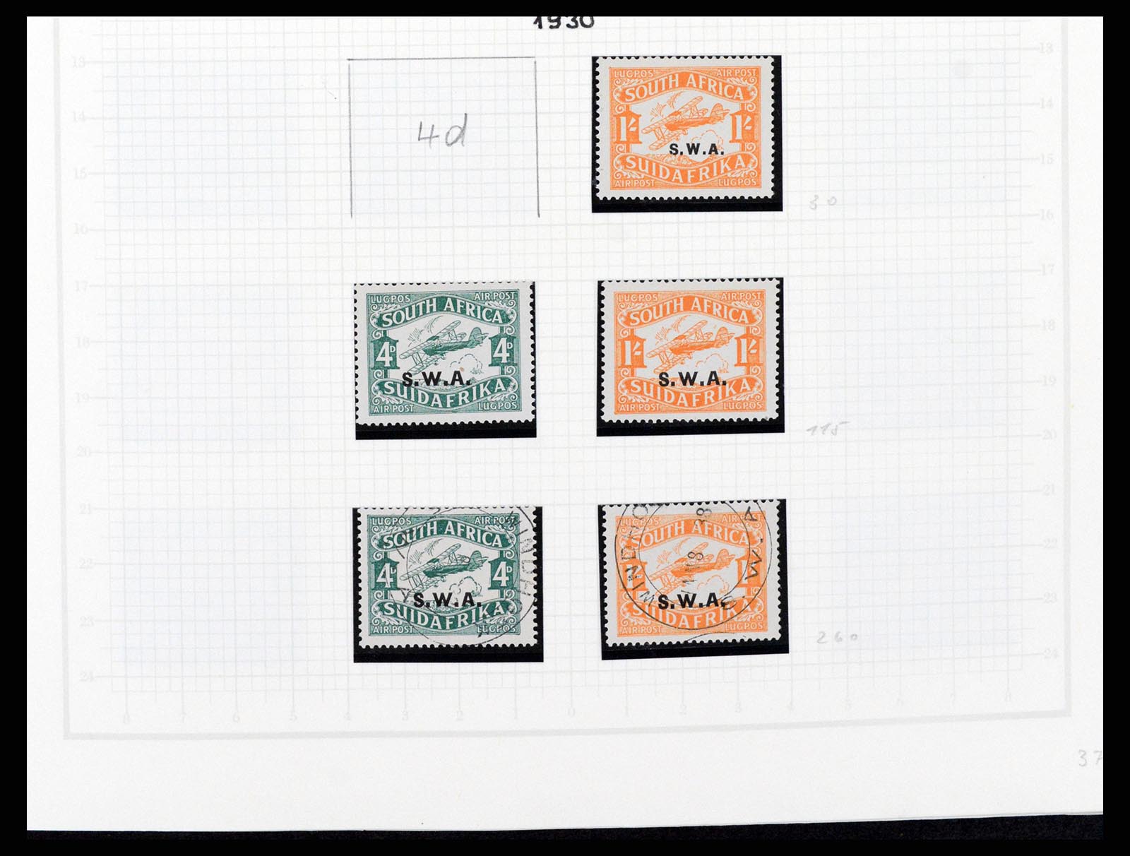 37620 010 - Postzegelverzameling 37620 Zuid West Afrika 1923-1990.