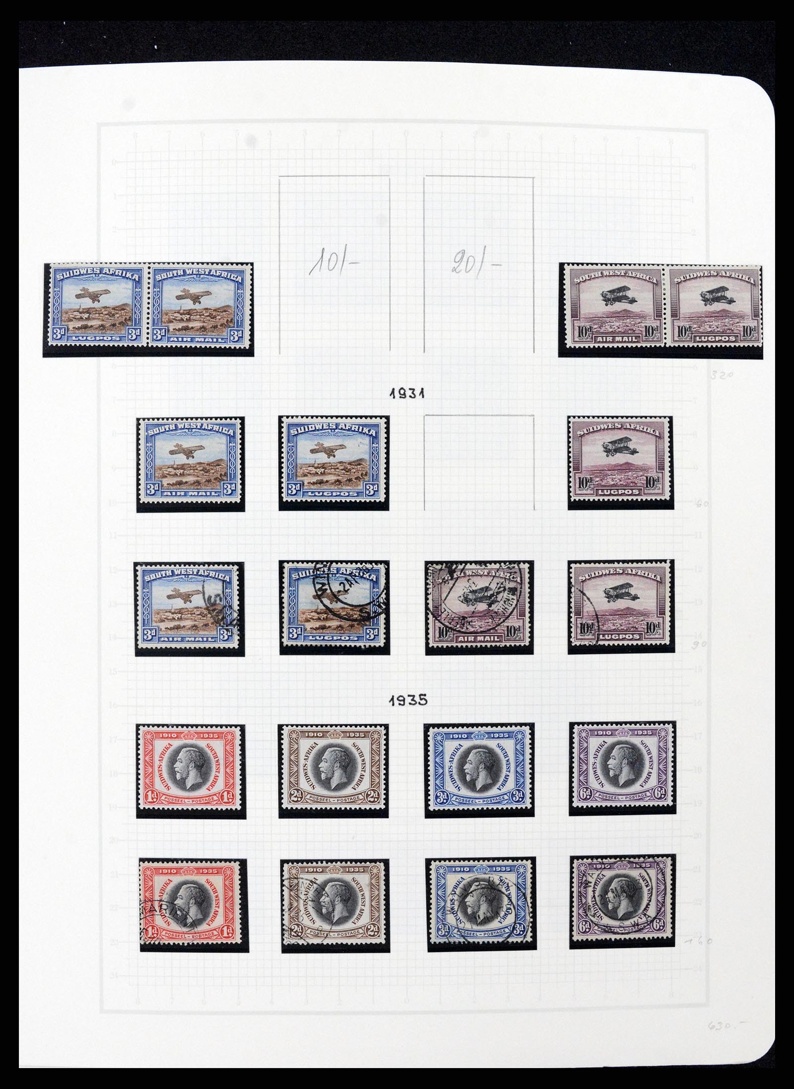 37620 015 - Postzegelverzameling 37620 Zuid West Afrika 1923-1990.