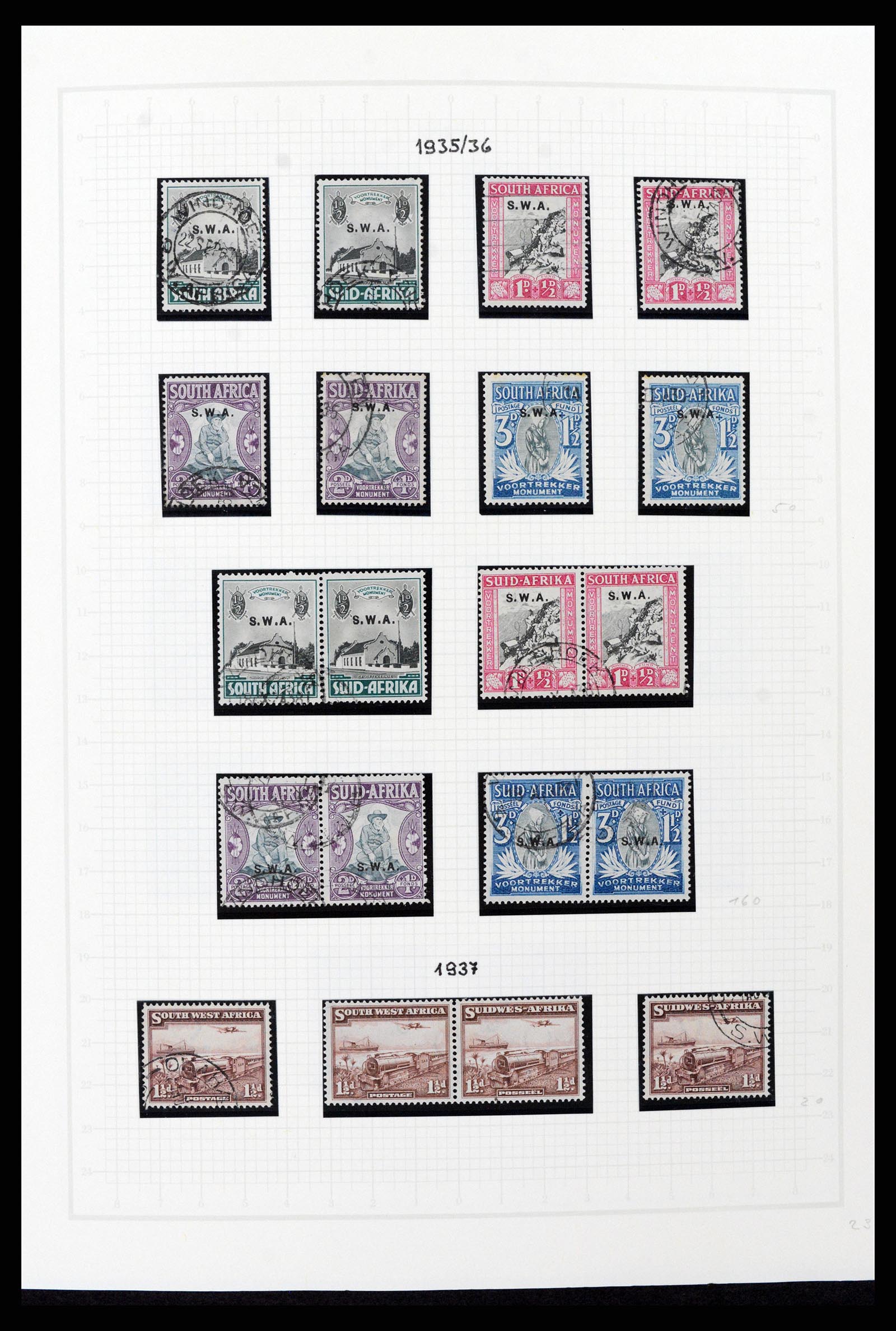 37620 016 - Postzegelverzameling 37620 Zuid West Afrika 1923-1990.
