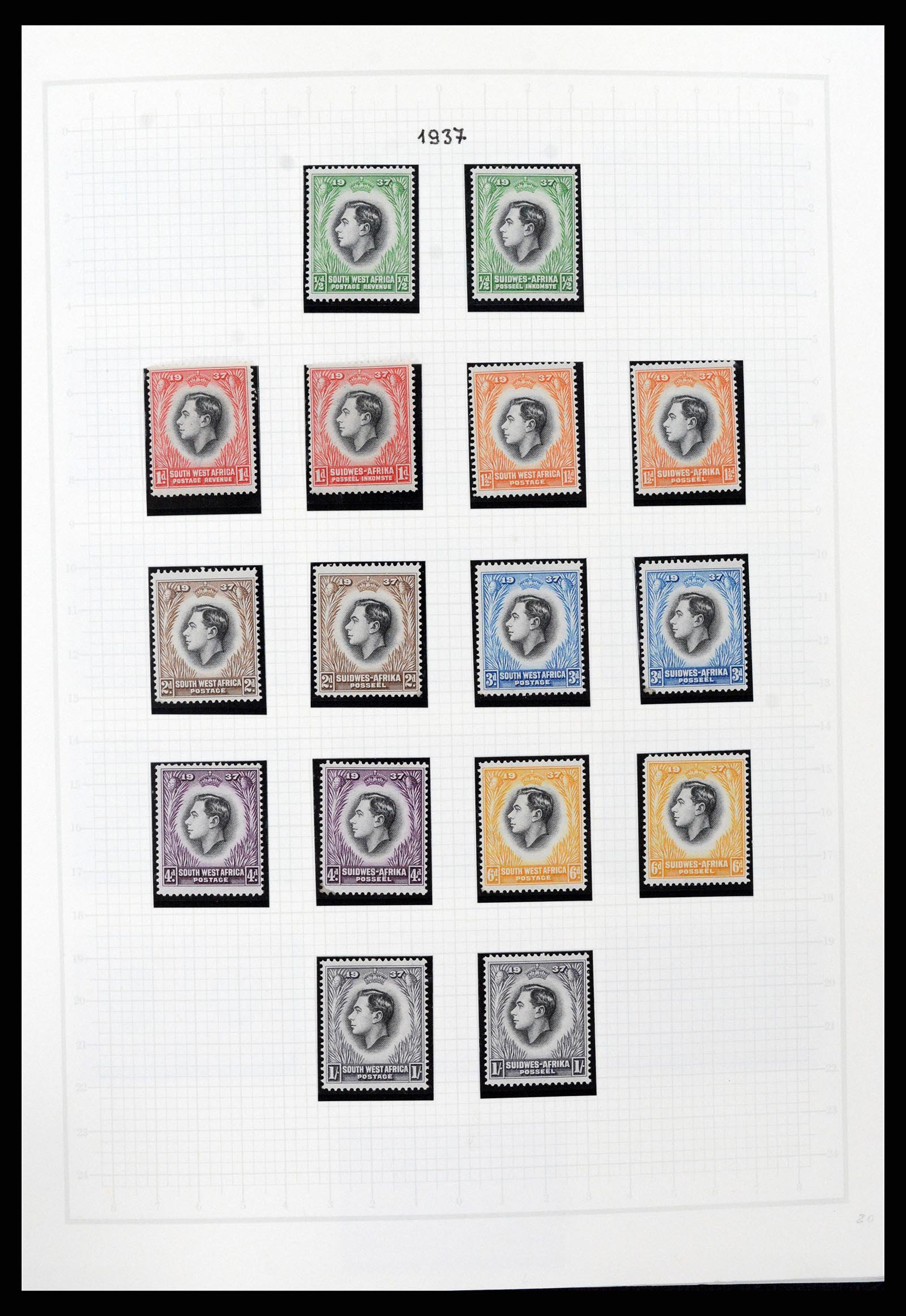 37620 017 - Postzegelverzameling 37620 Zuid West Afrika 1923-1990.