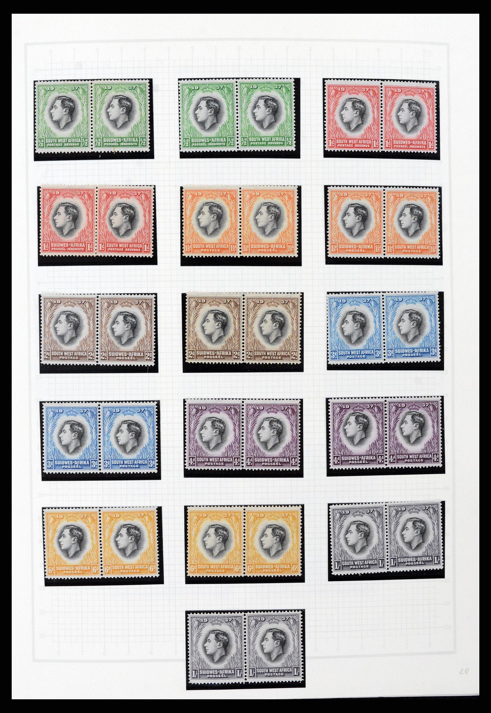 37620 018 - Postzegelverzameling 37620 Zuid West Afrika 1923-1990.