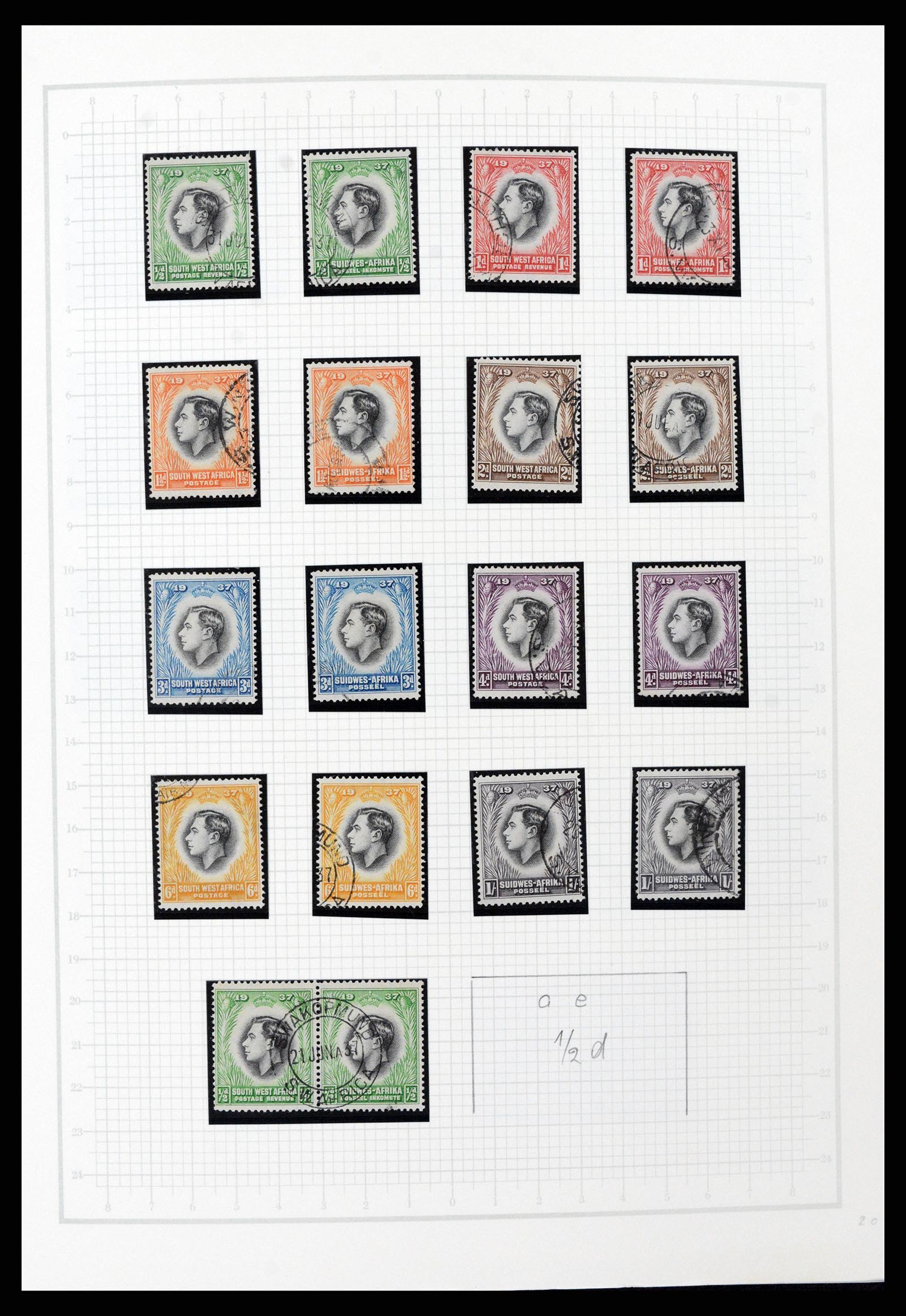 37620 020 - Postzegelverzameling 37620 Zuid West Afrika 1923-1990.