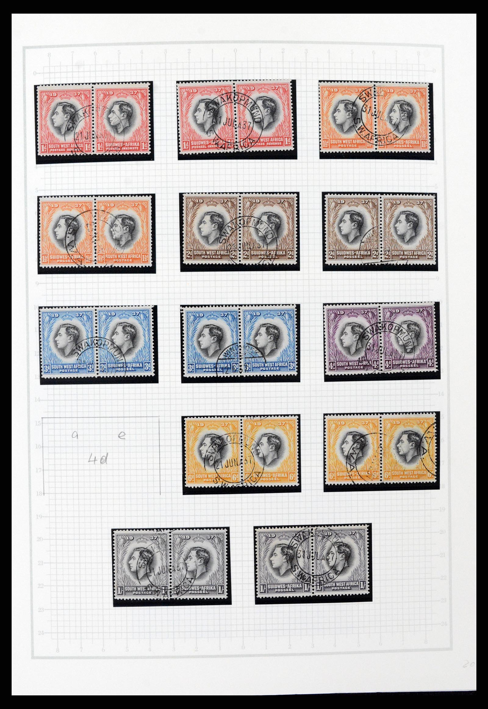 37620 021 - Postzegelverzameling 37620 Zuid West Afrika 1923-1990.