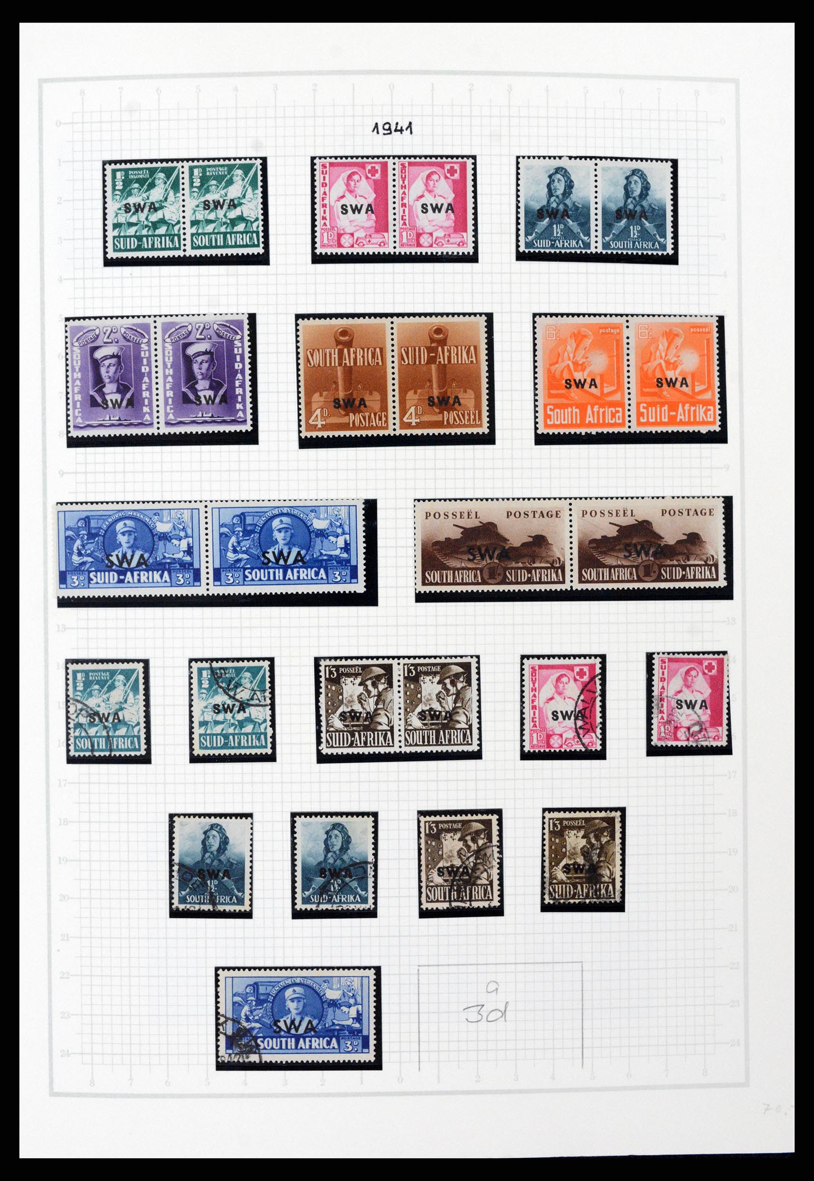 37620 024 - Postzegelverzameling 37620 Zuid West Afrika 1923-1990.