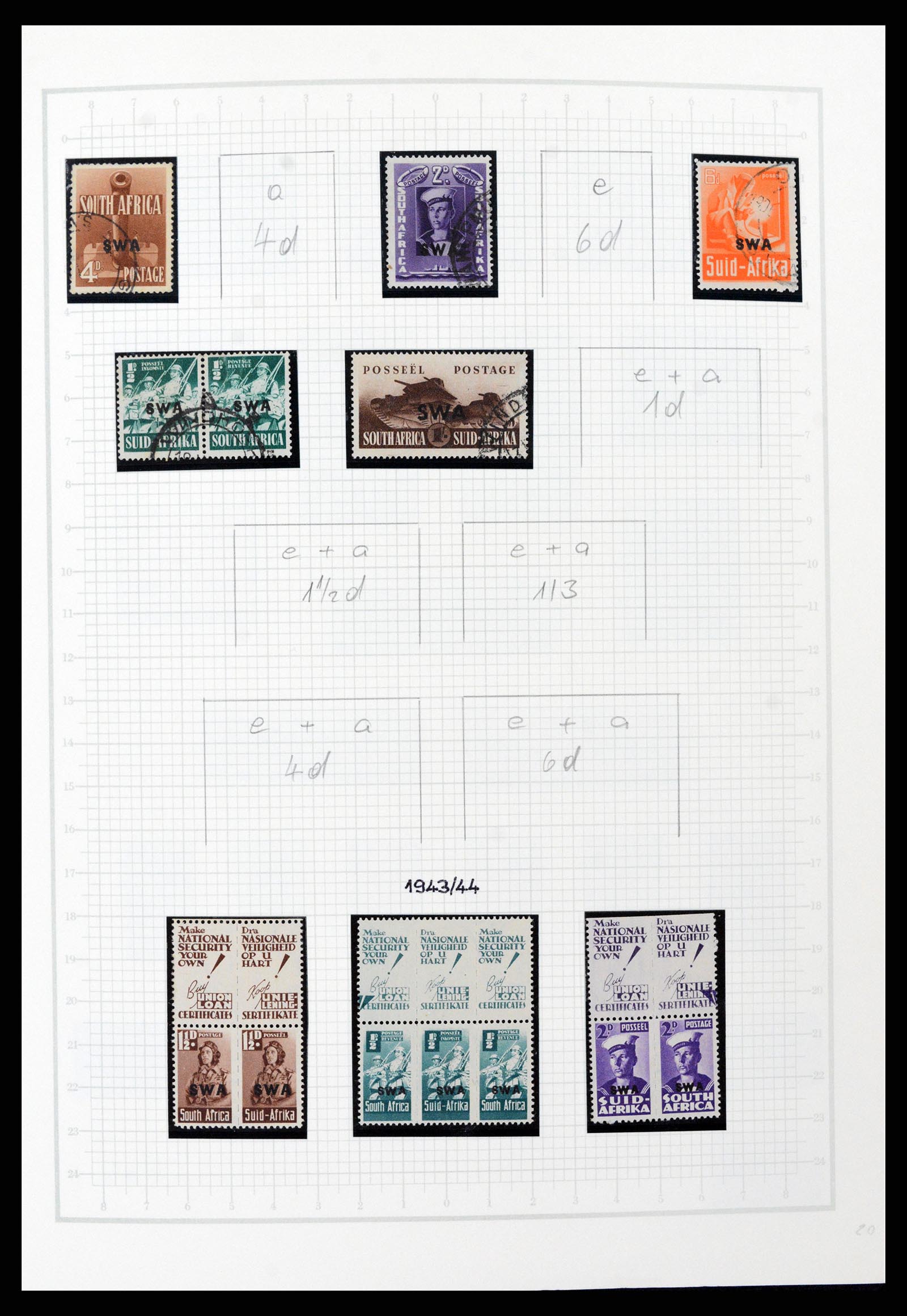 37620 025 - Postzegelverzameling 37620 Zuid West Afrika 1923-1990.