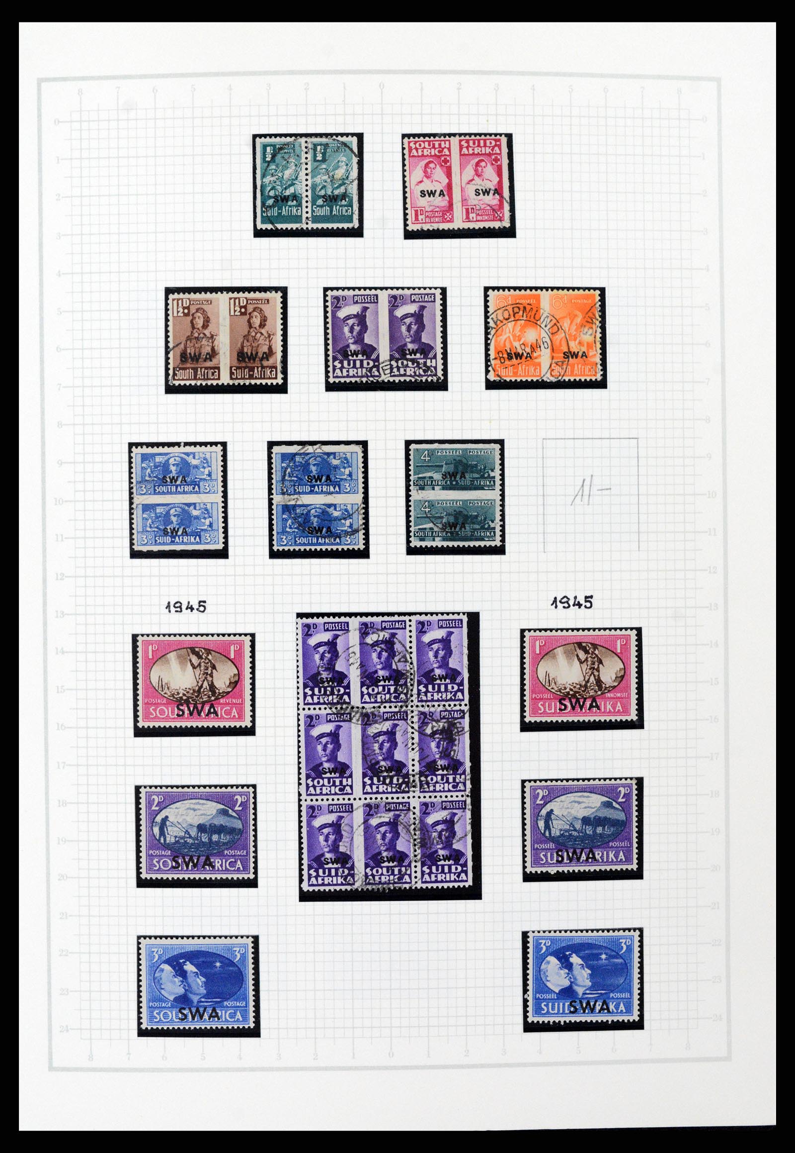 37620 027 - Postzegelverzameling 37620 Zuid West Afrika 1923-1990.