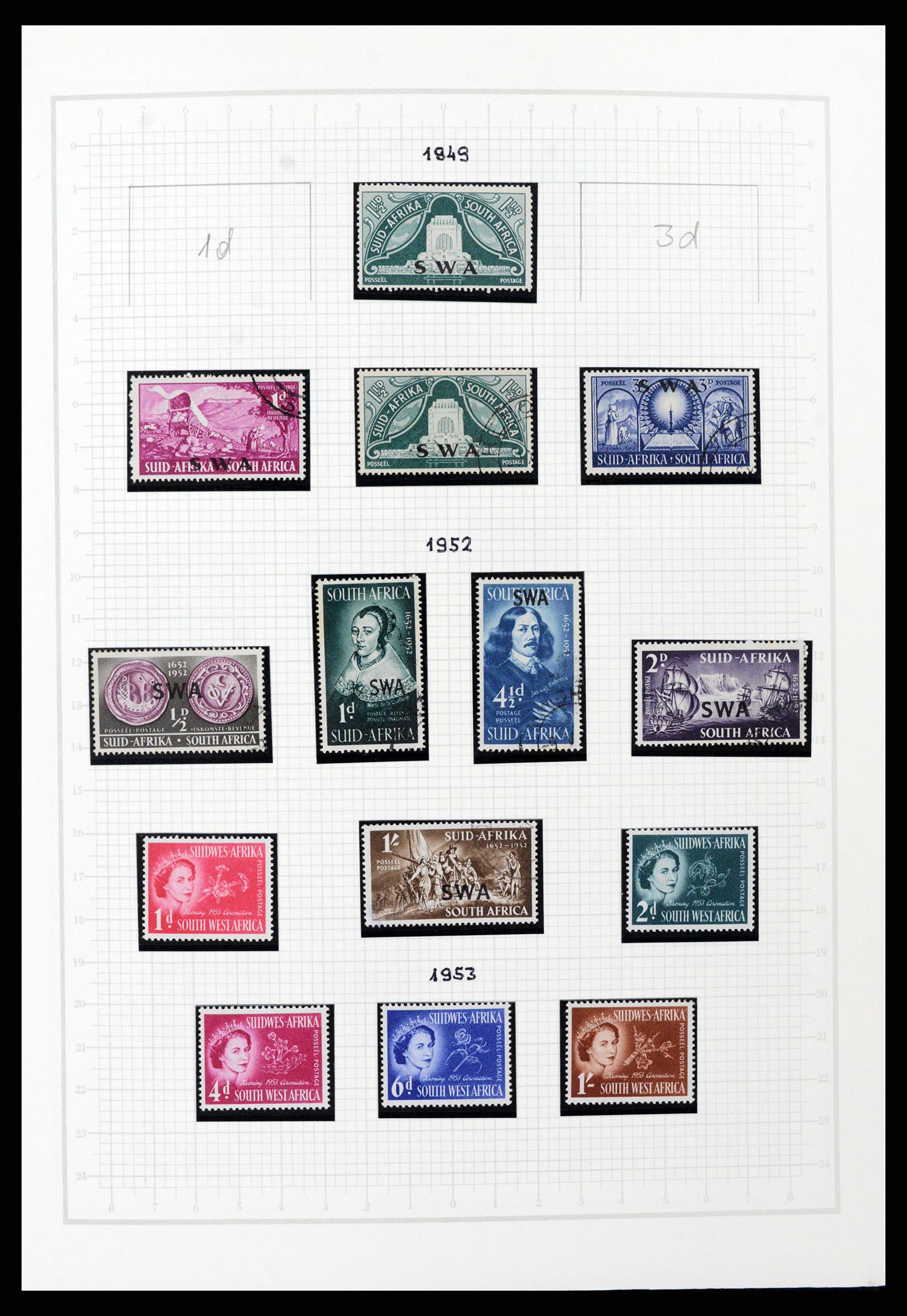 37620 033 - Postzegelverzameling 37620 Zuid West Afrika 1923-1990.