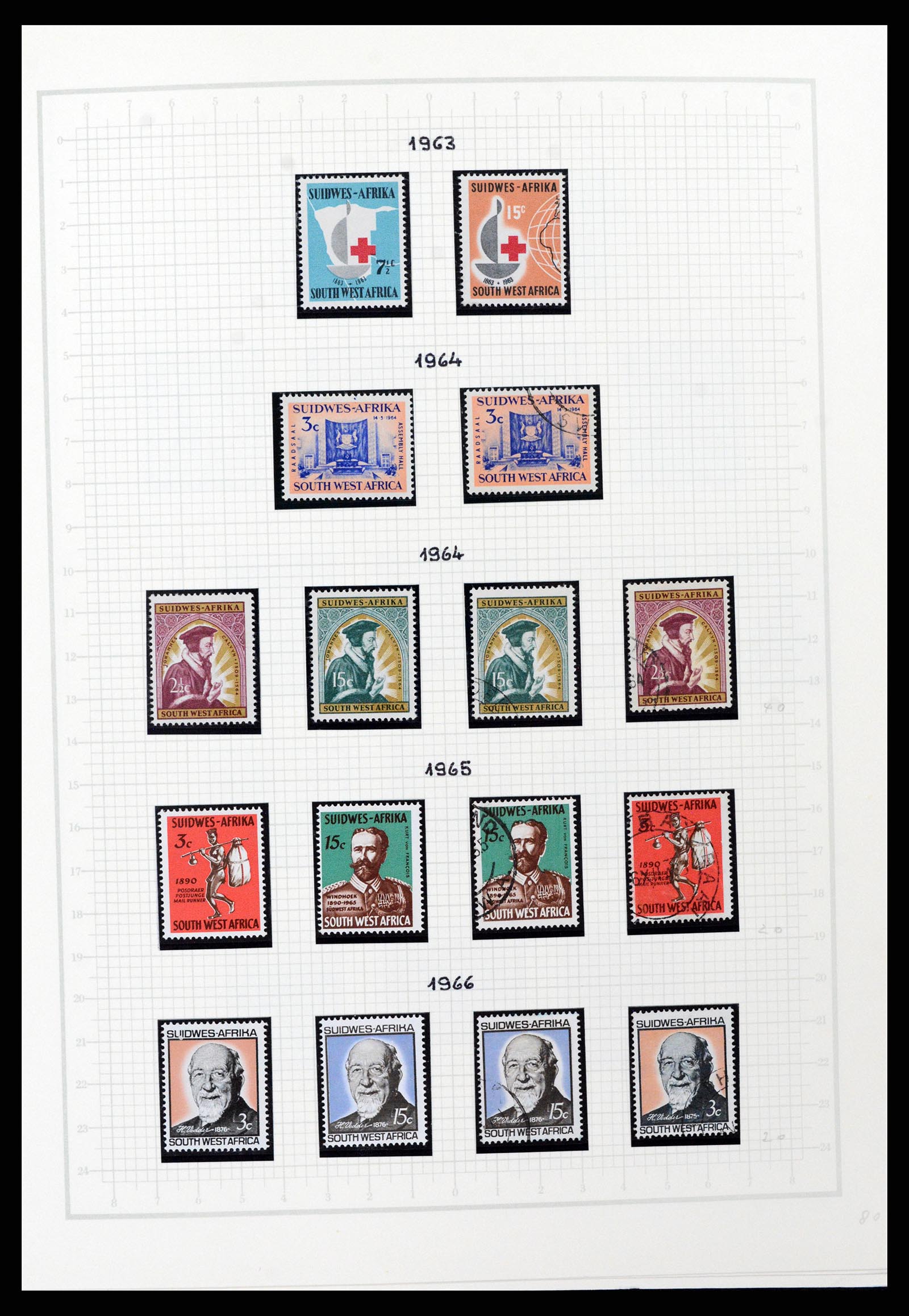 37620 039 - Postzegelverzameling 37620 Zuid West Afrika 1923-1990.