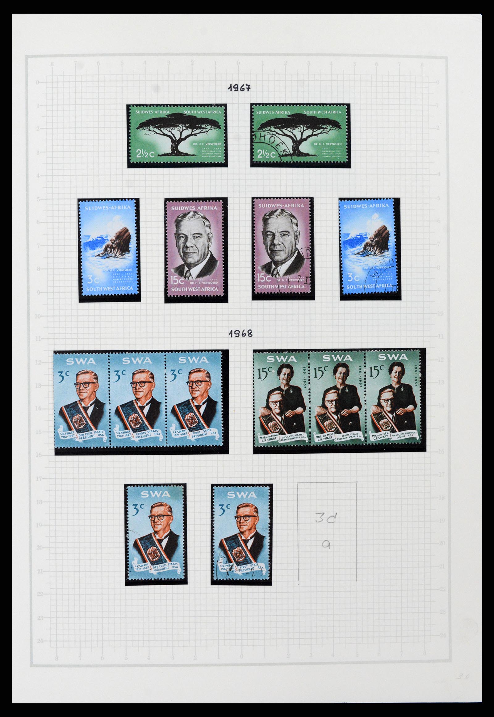 37620 041 - Postzegelverzameling 37620 Zuid West Afrika 1923-1990.