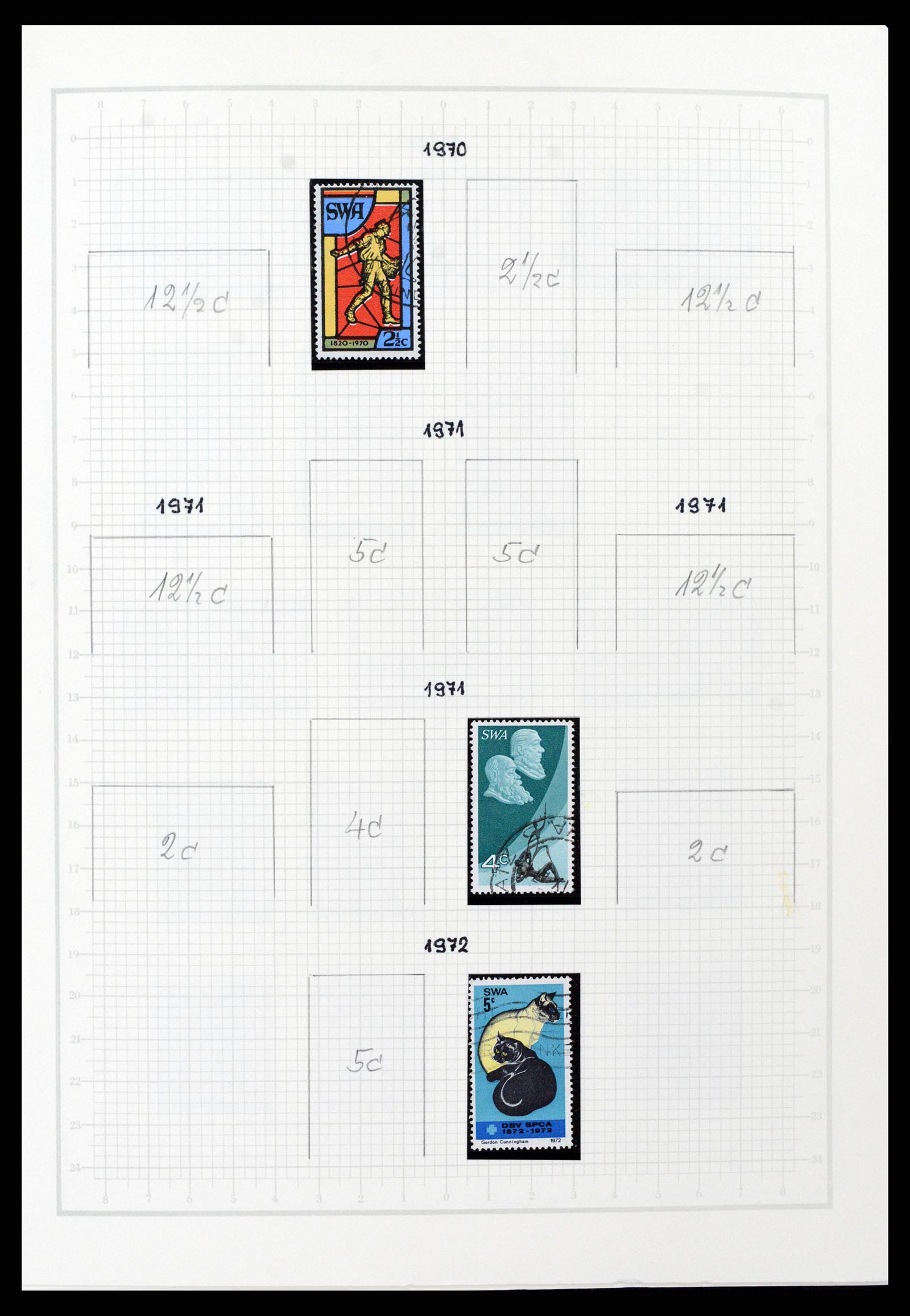 37620 043 - Postzegelverzameling 37620 Zuid West Afrika 1923-1990.