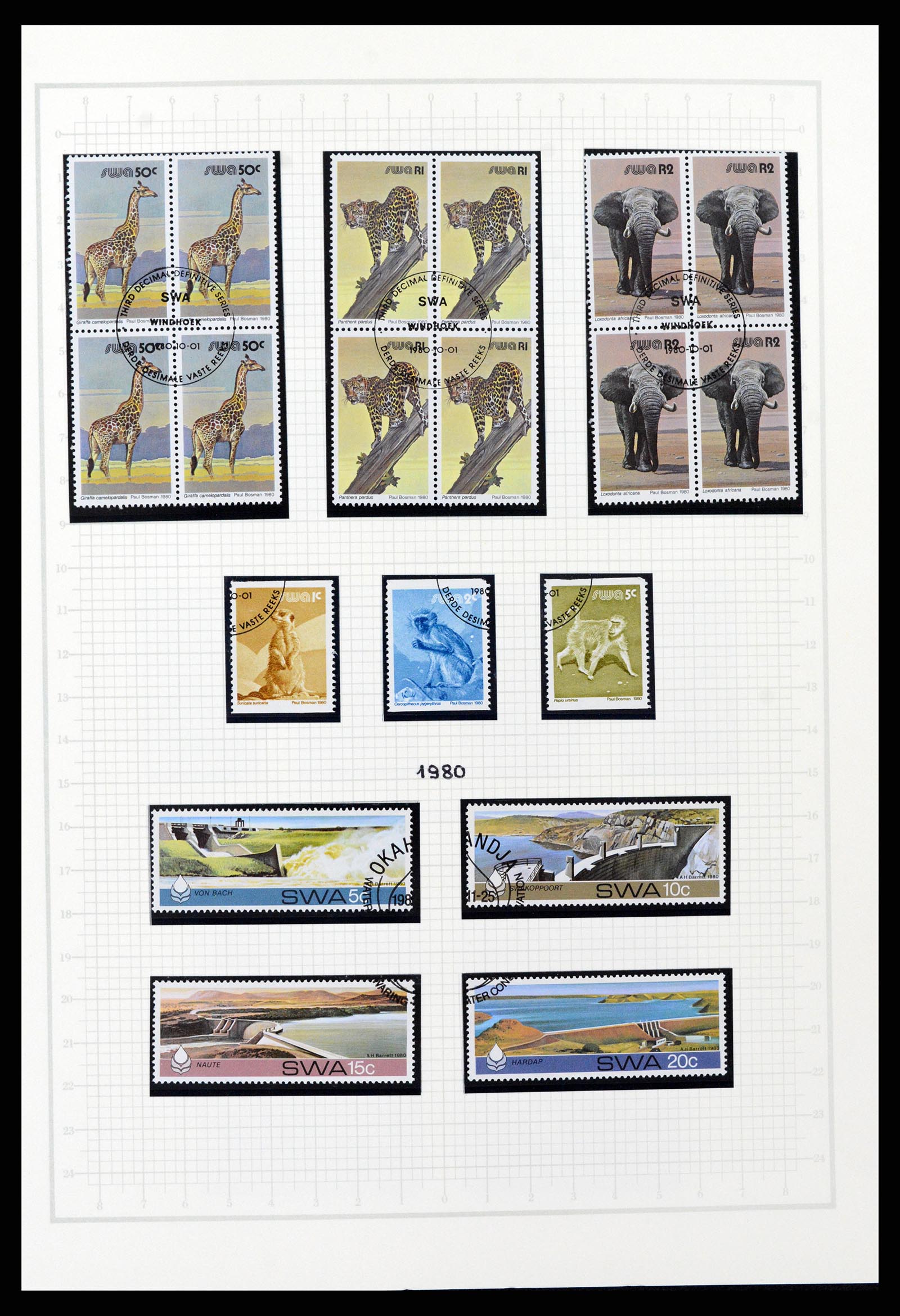 37620 063 - Postzegelverzameling 37620 Zuid West Afrika 1923-1990.